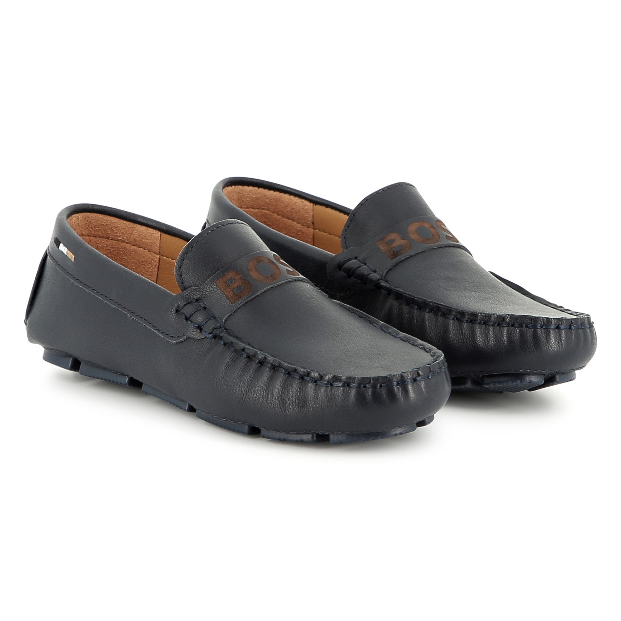 Leather loafers BOSS for BOY