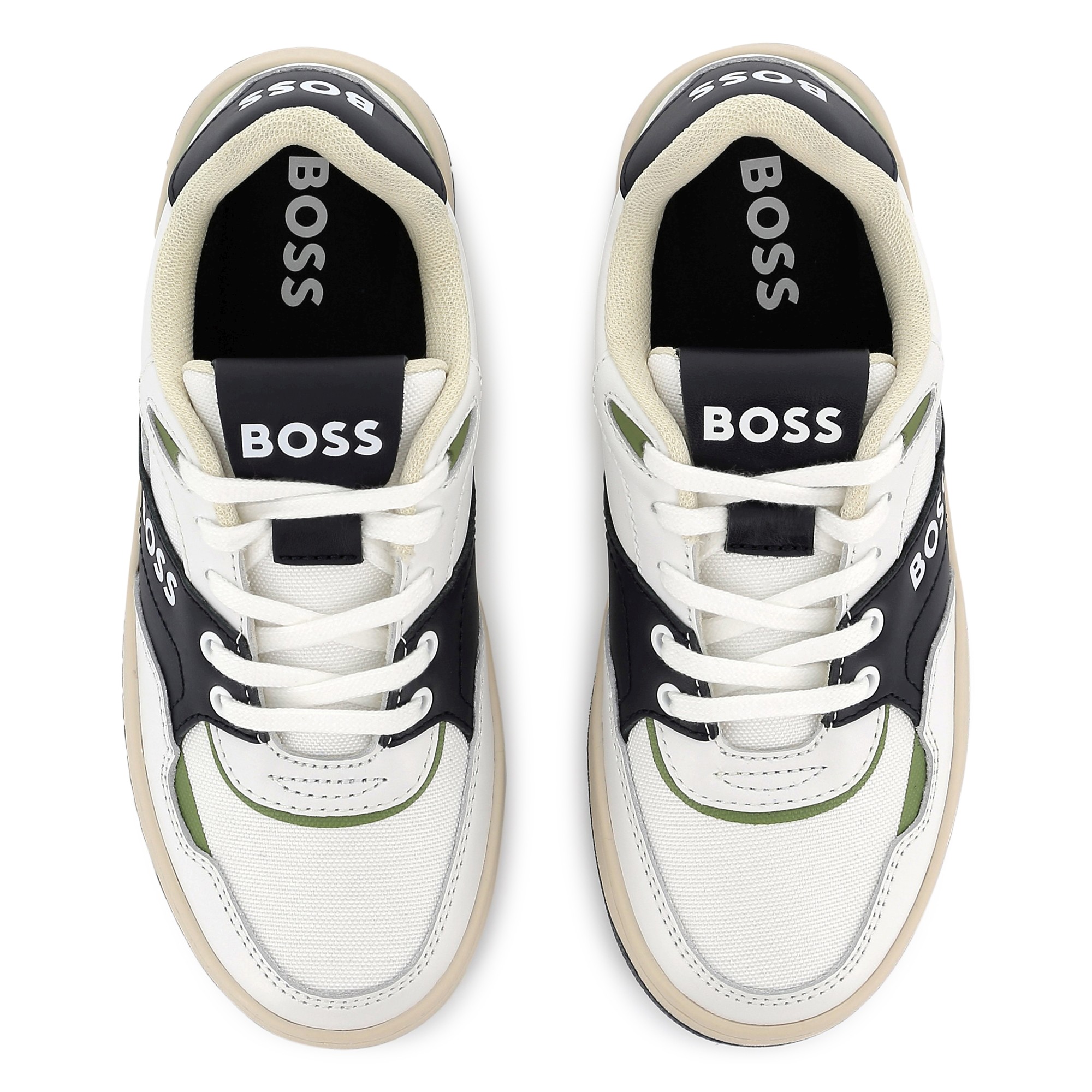 Dual-fabric lace-up trainers BOSS for BOY