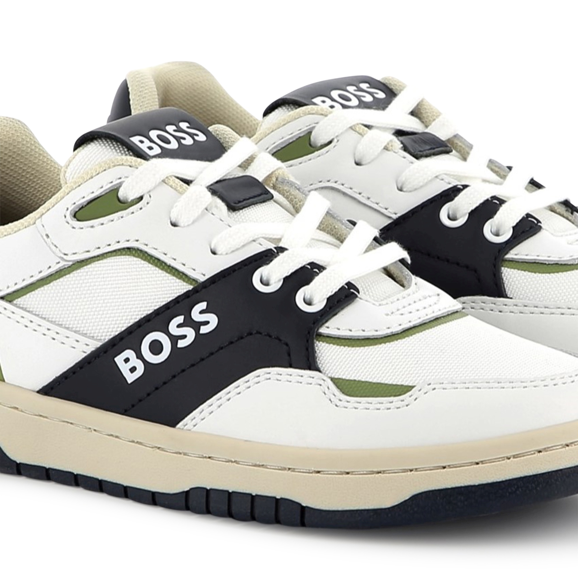 Dual-fabric lace-up trainers BOSS for BOY