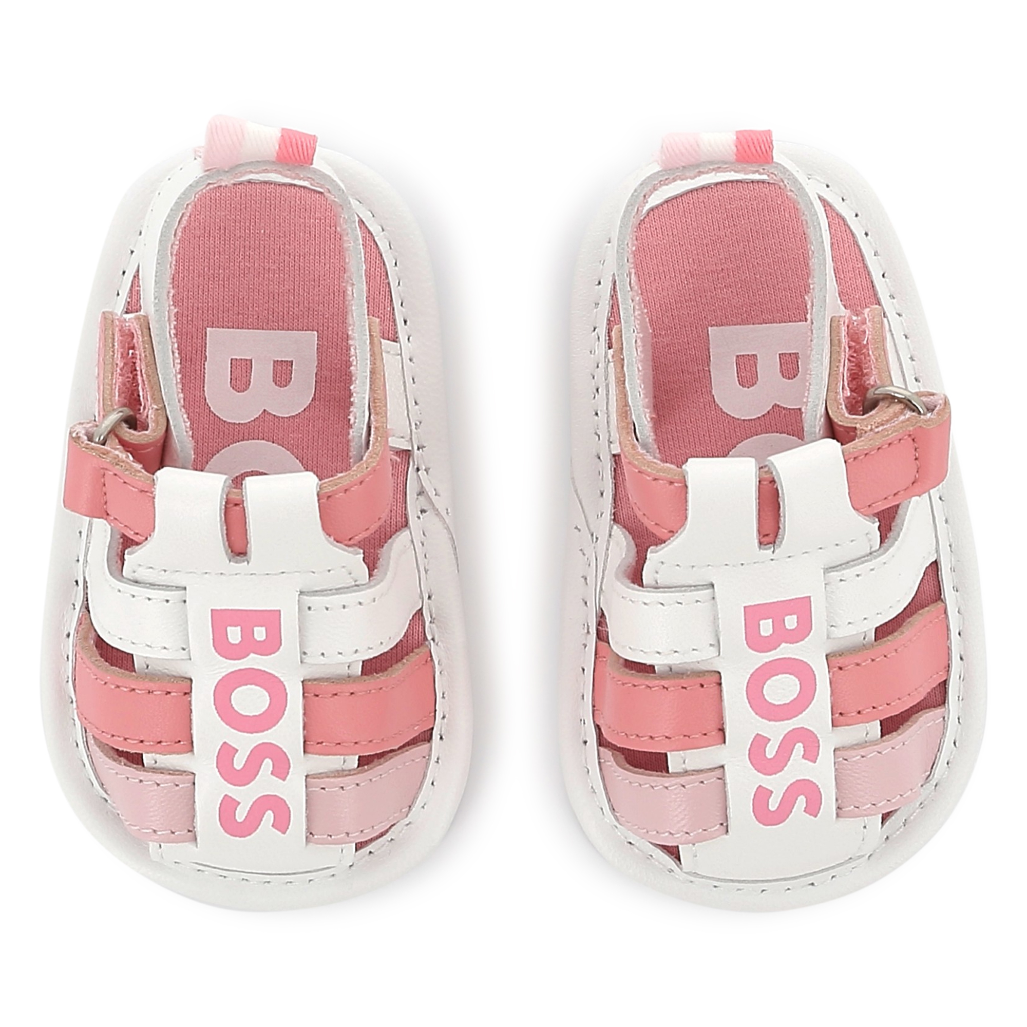 Hook-and-loop leather sandals BOSS for GIRL