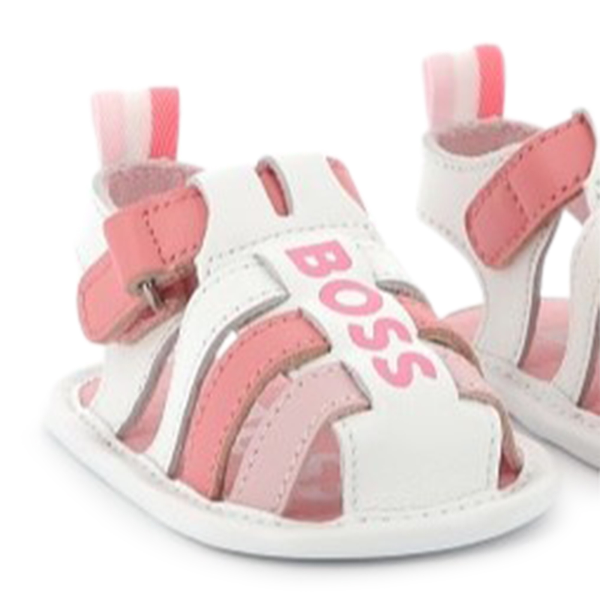 Sandales scratchées en cuir BOSS pour FILLE