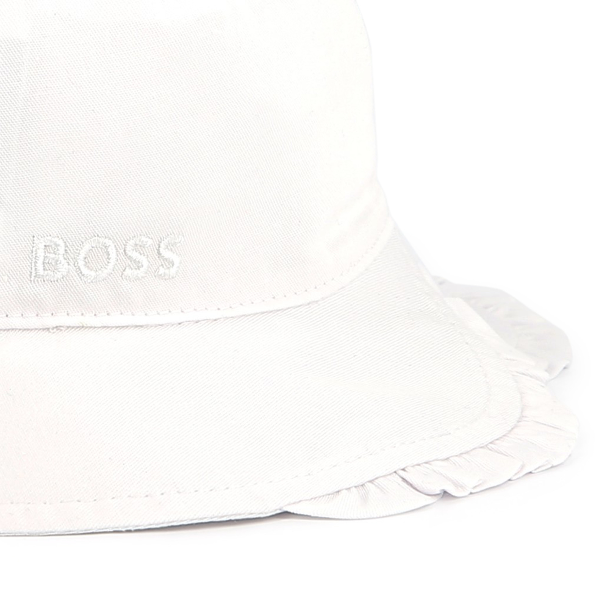 Frilled cotton bucket hat BOSS for GIRL