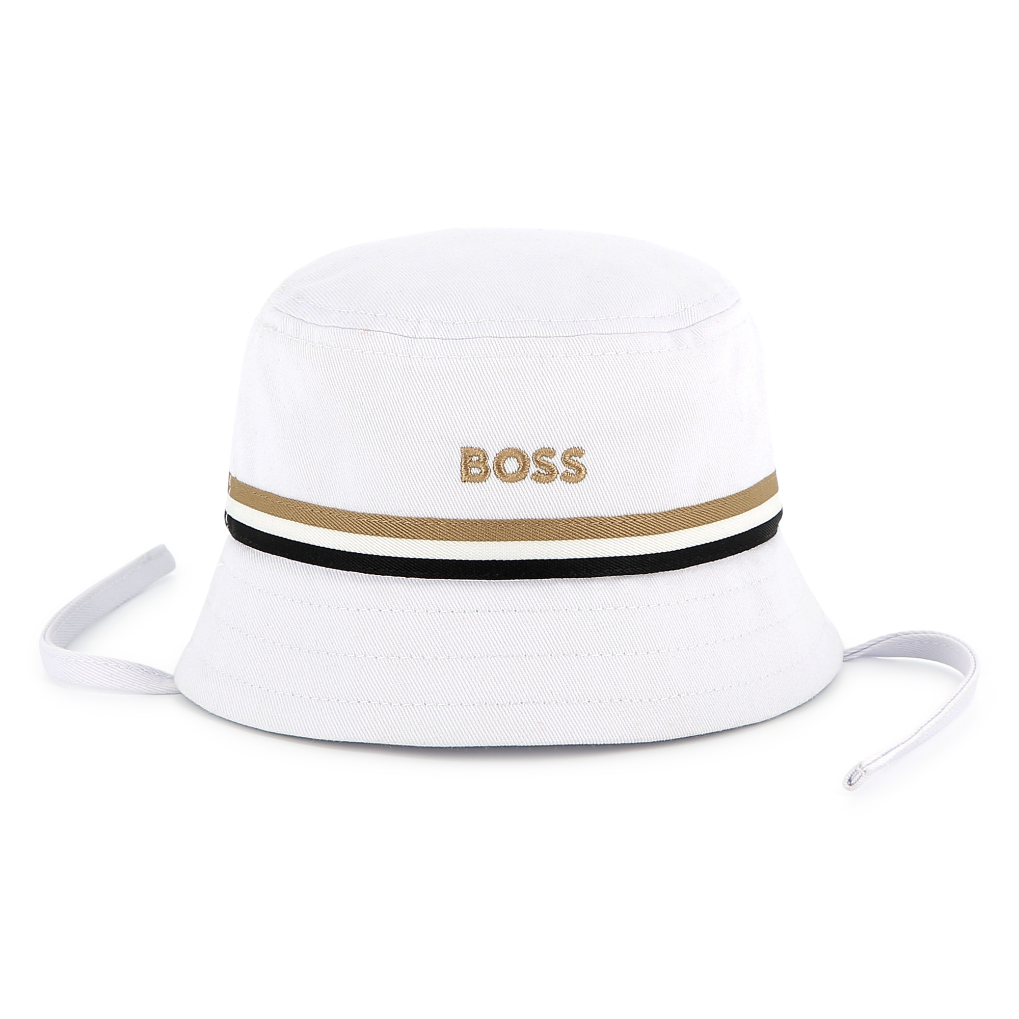 Embroidered sun hat with ties BOSS for BOY