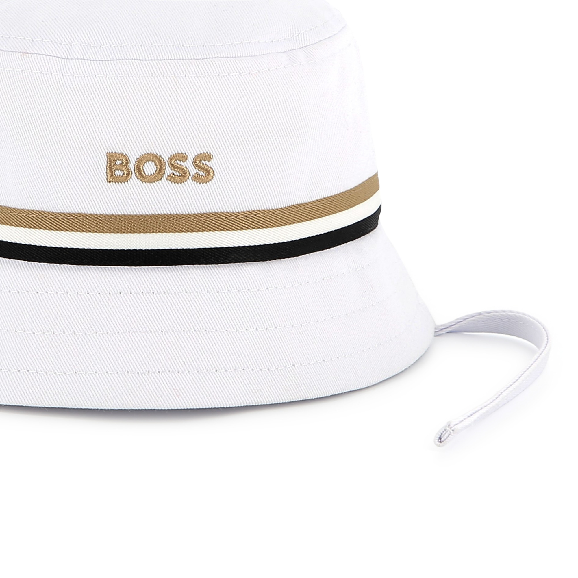 Embroidered sun hat with ties BOSS for BOY