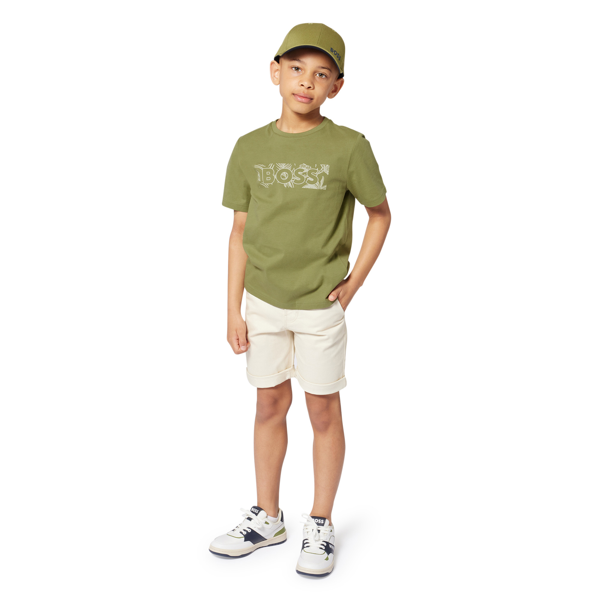 Lined chino Bermuda shorts BOSS for BOY