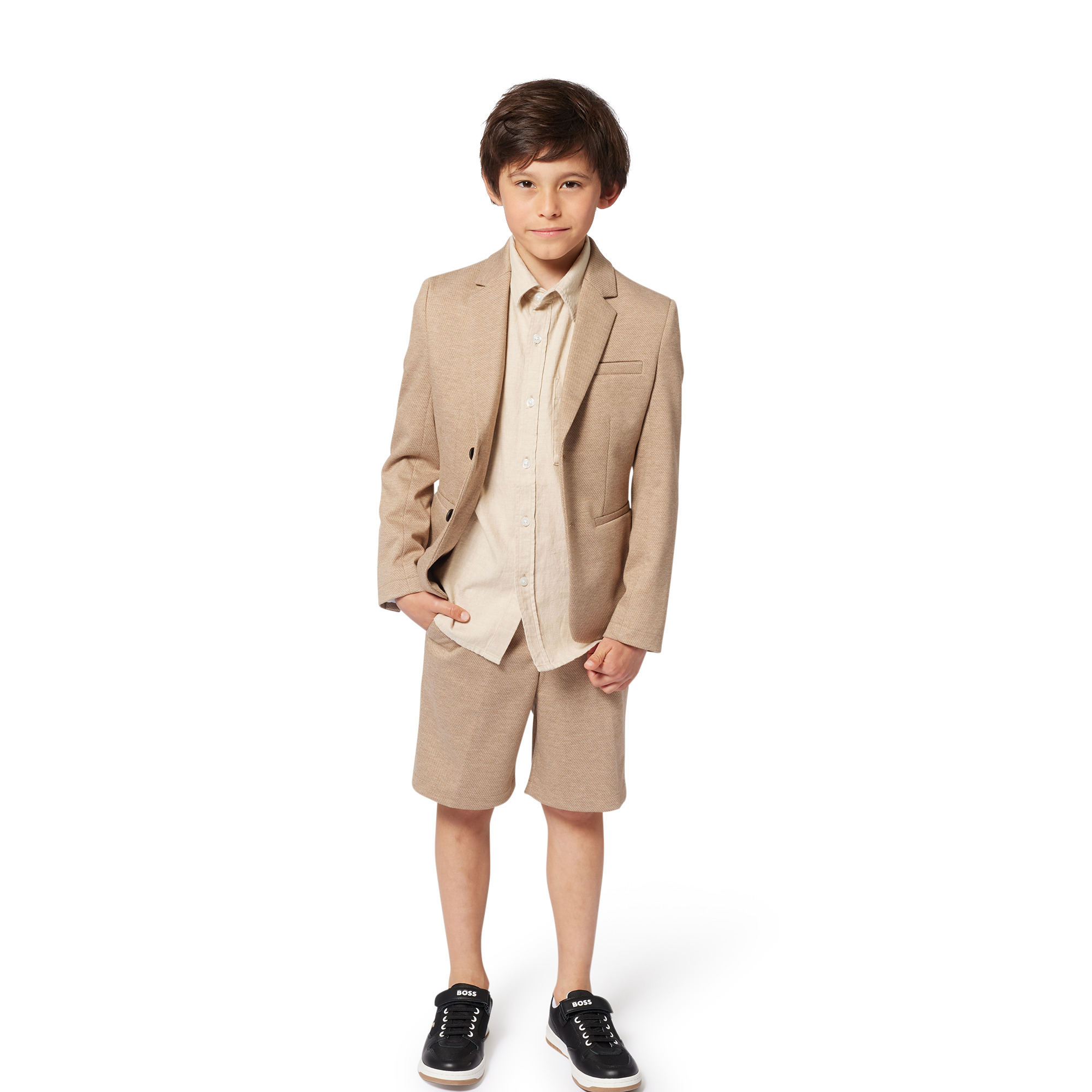 Loose linen and cotton shirt BOSS for BOY