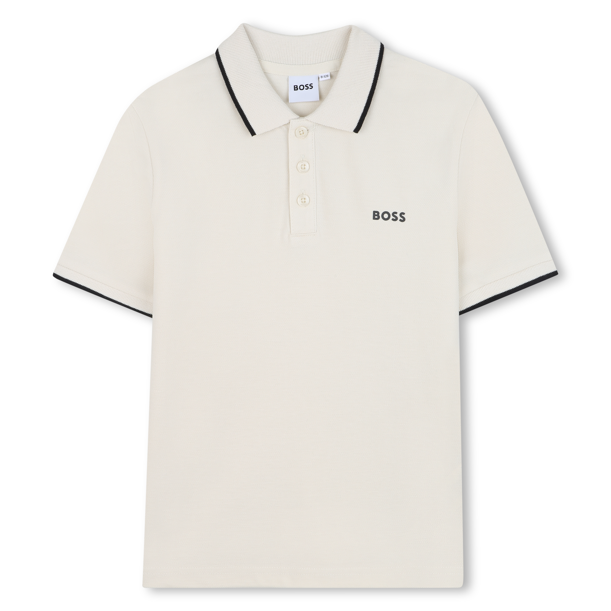 Plain cotton piqué polo shirt BOSS for BOY