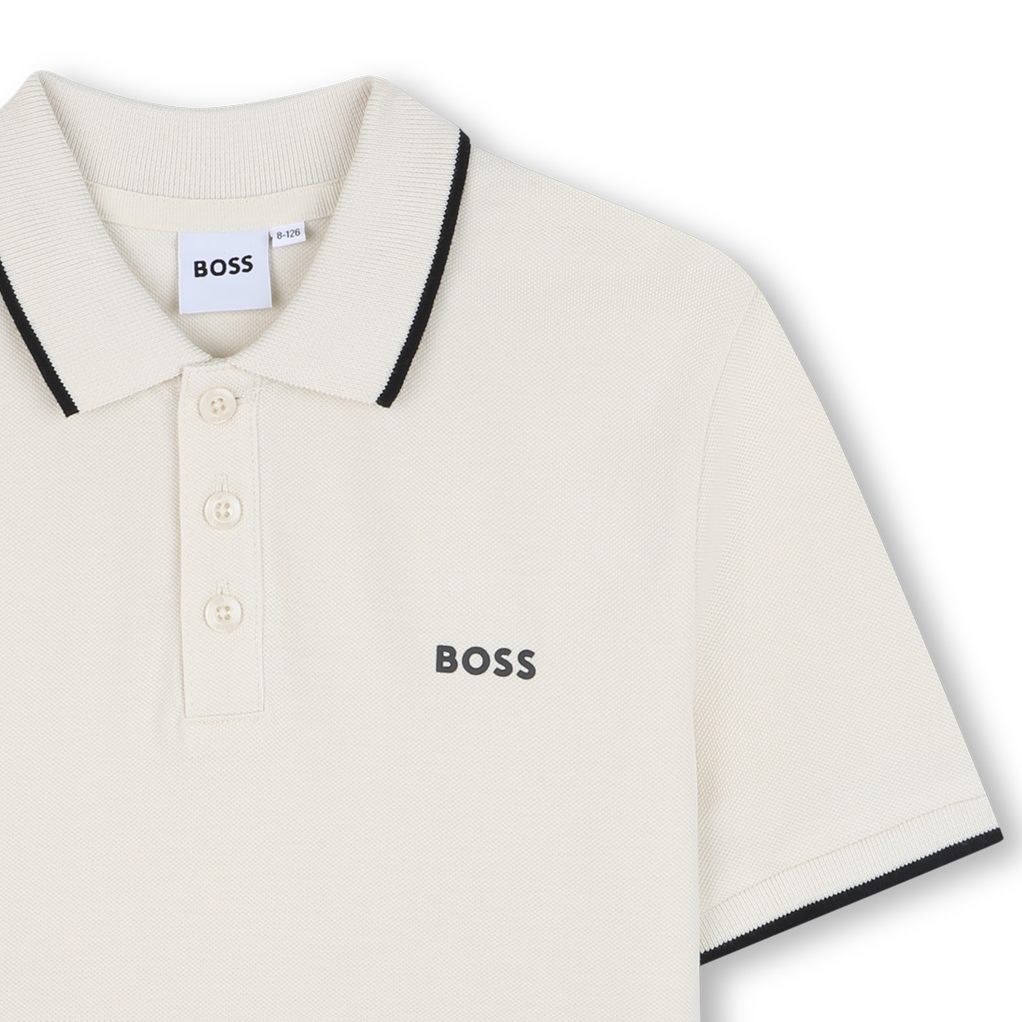 Plain cotton piqué polo shirt BOSS for BOY