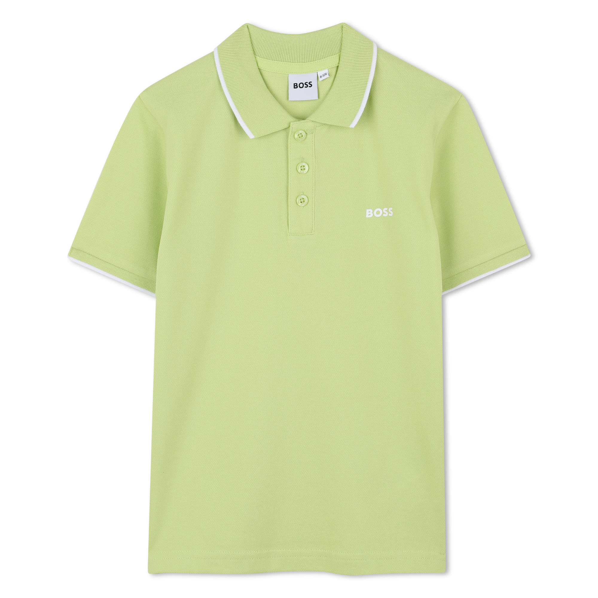 Plain cotton piqué polo shirt BOSS for BOY