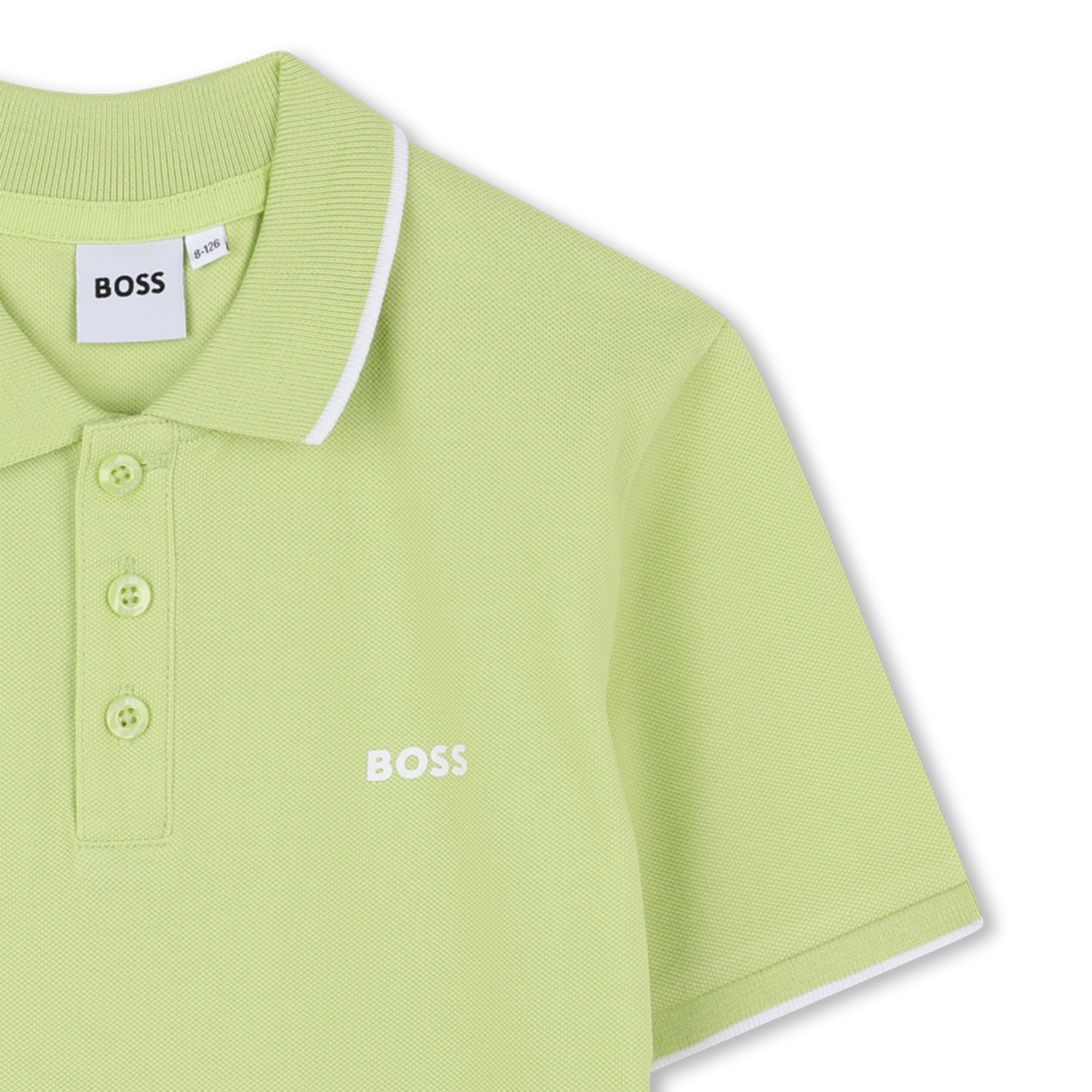 Plain cotton piqué polo shirt BOSS for BOY