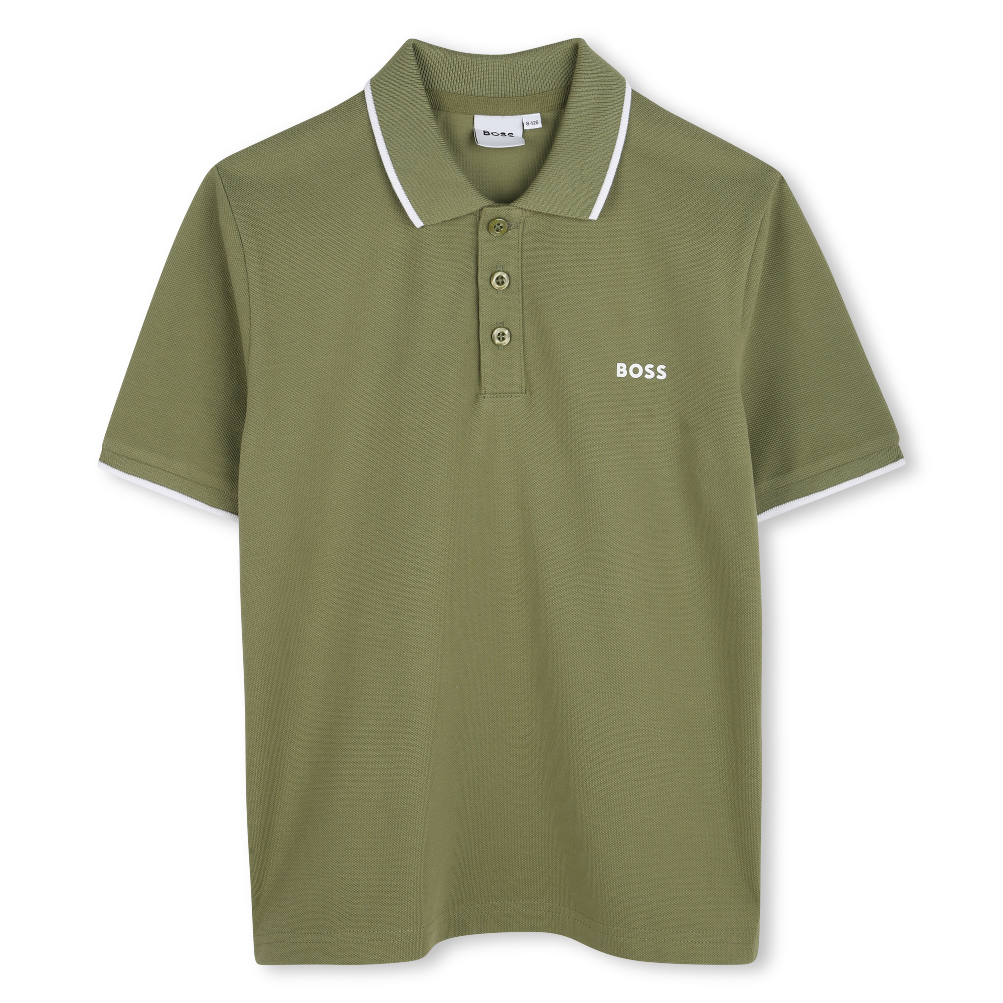 Plain cotton piqué polo shirt BOSS for BOY