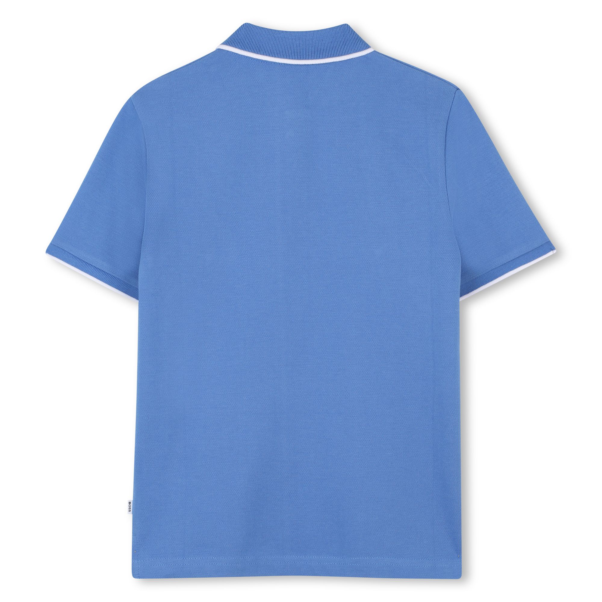 Plain cotton piqué polo shirt BOSS for BOY