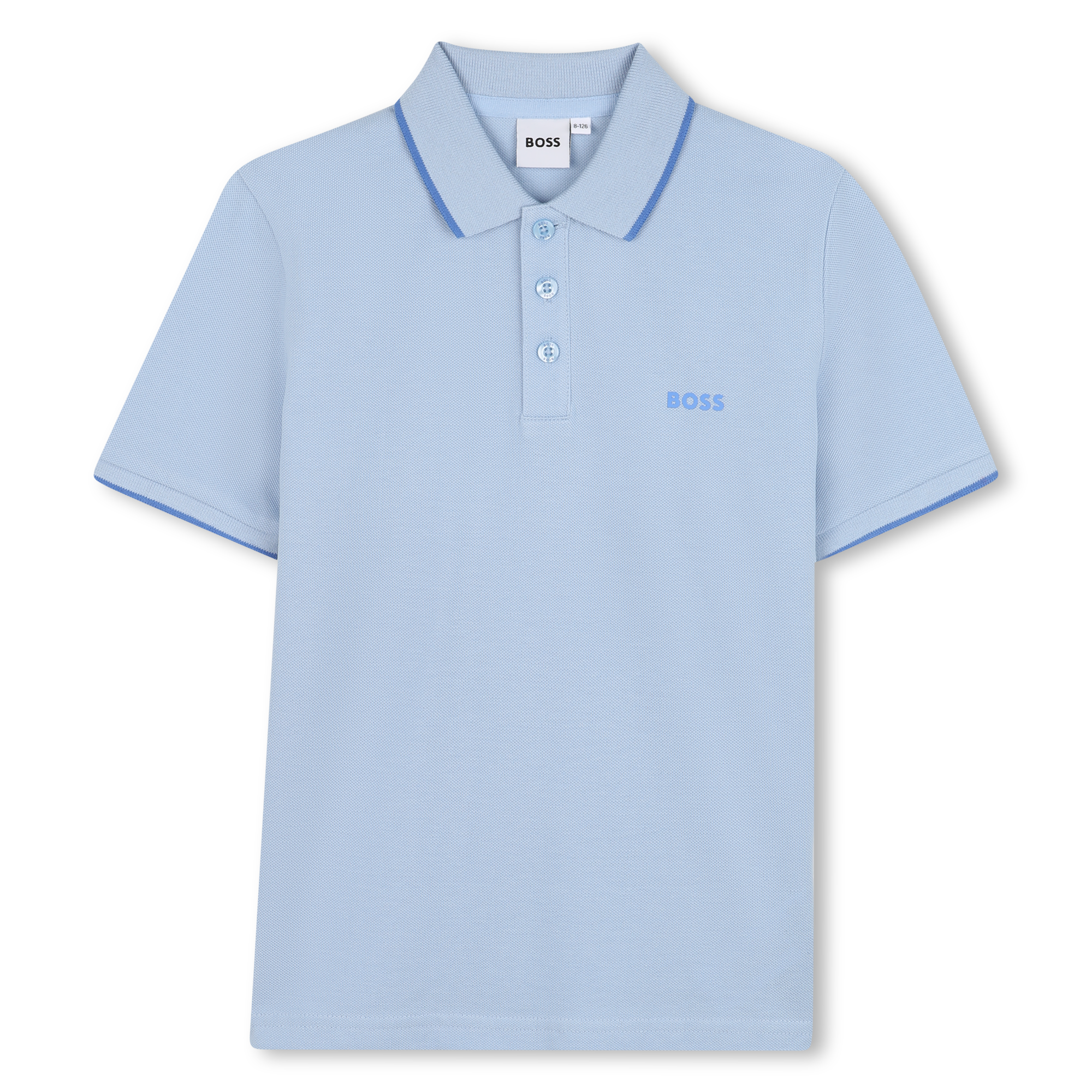 Plain cotton piqué polo shirt BOSS for BOY