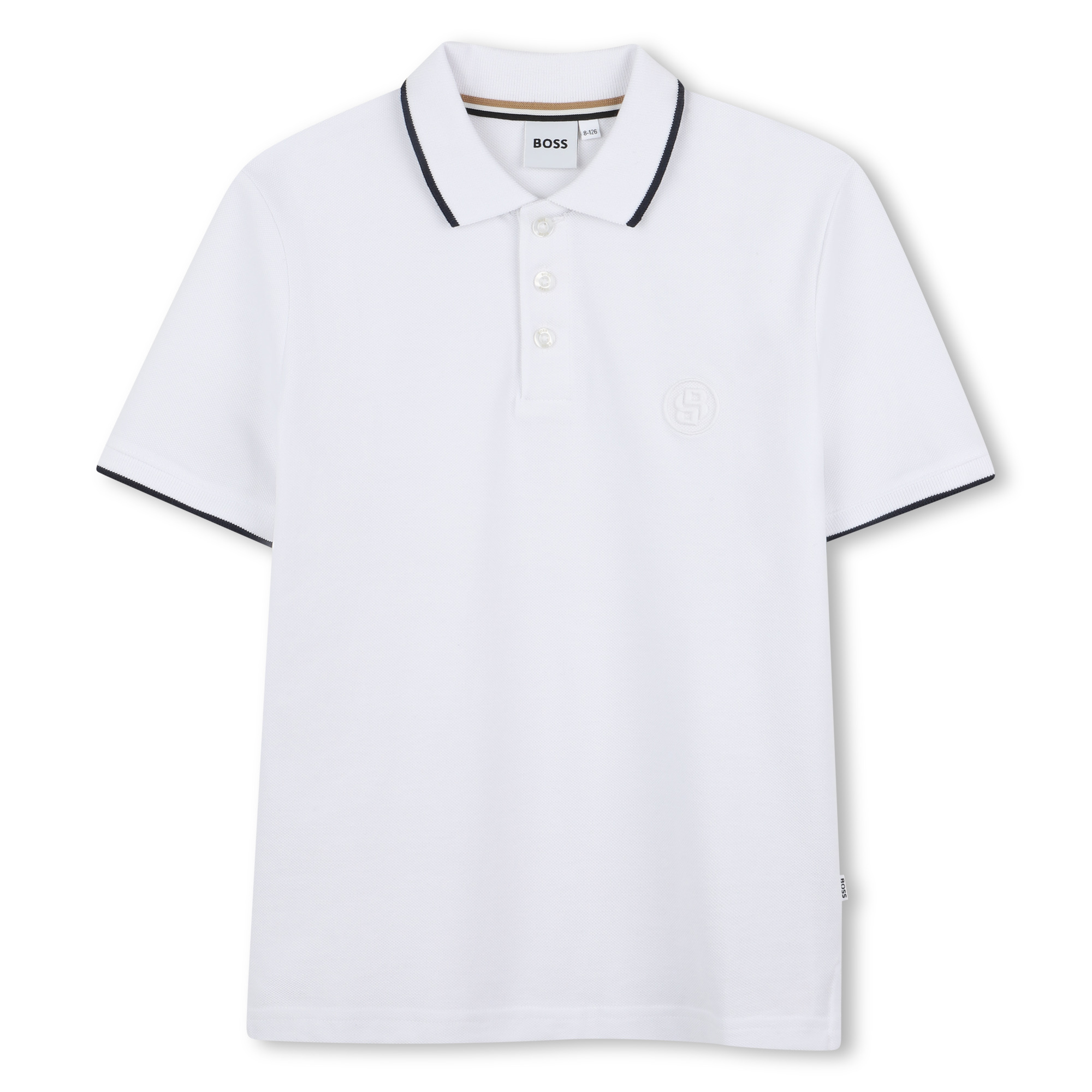 Polo recto de algodón BOSS para NIÑO