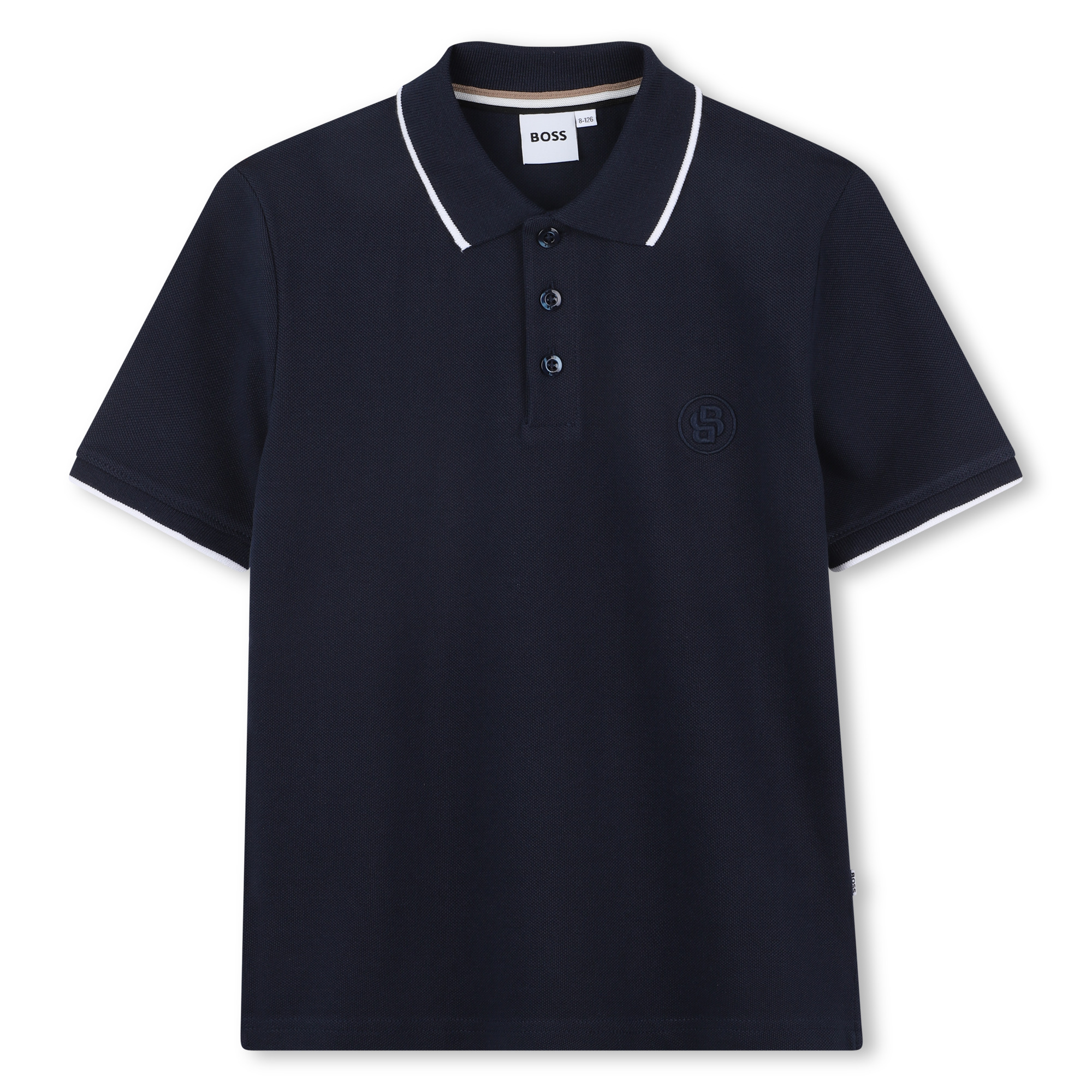 Polo recto de algodón BOSS para NIÑO