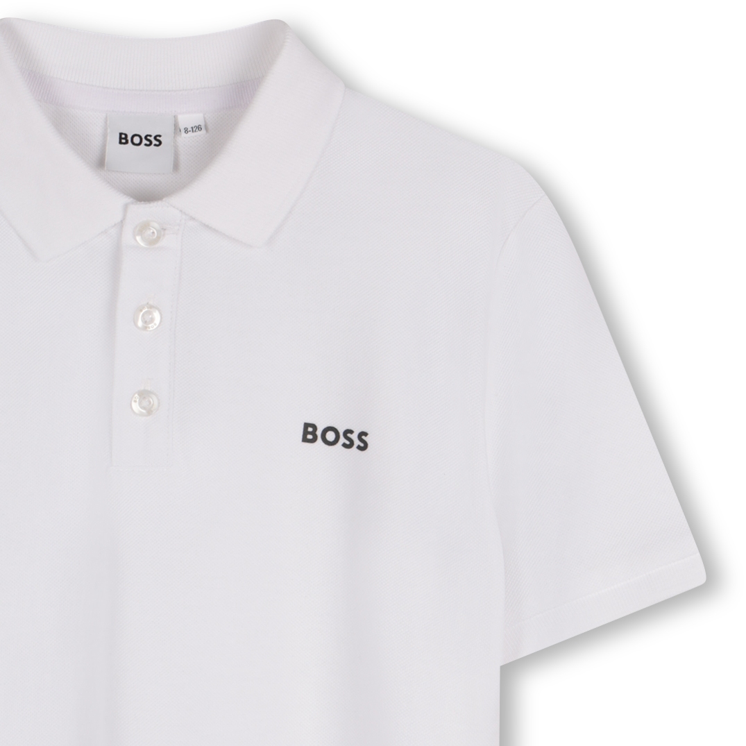 Cotton polo shirt with logo BOSS for BOY