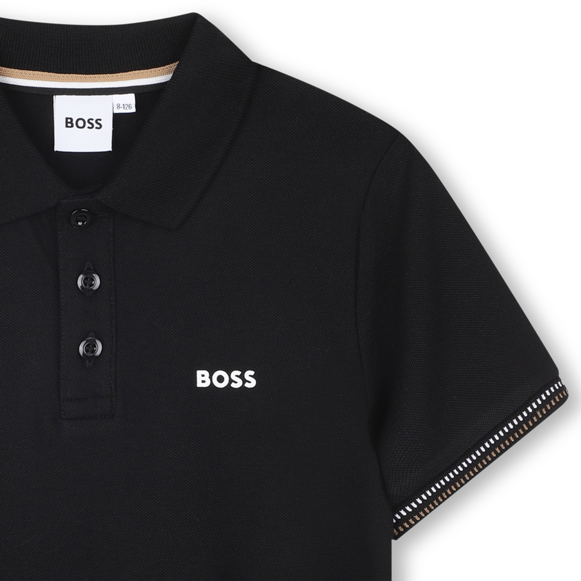 Tricolour-stripe polo shirt BOSS for BOY