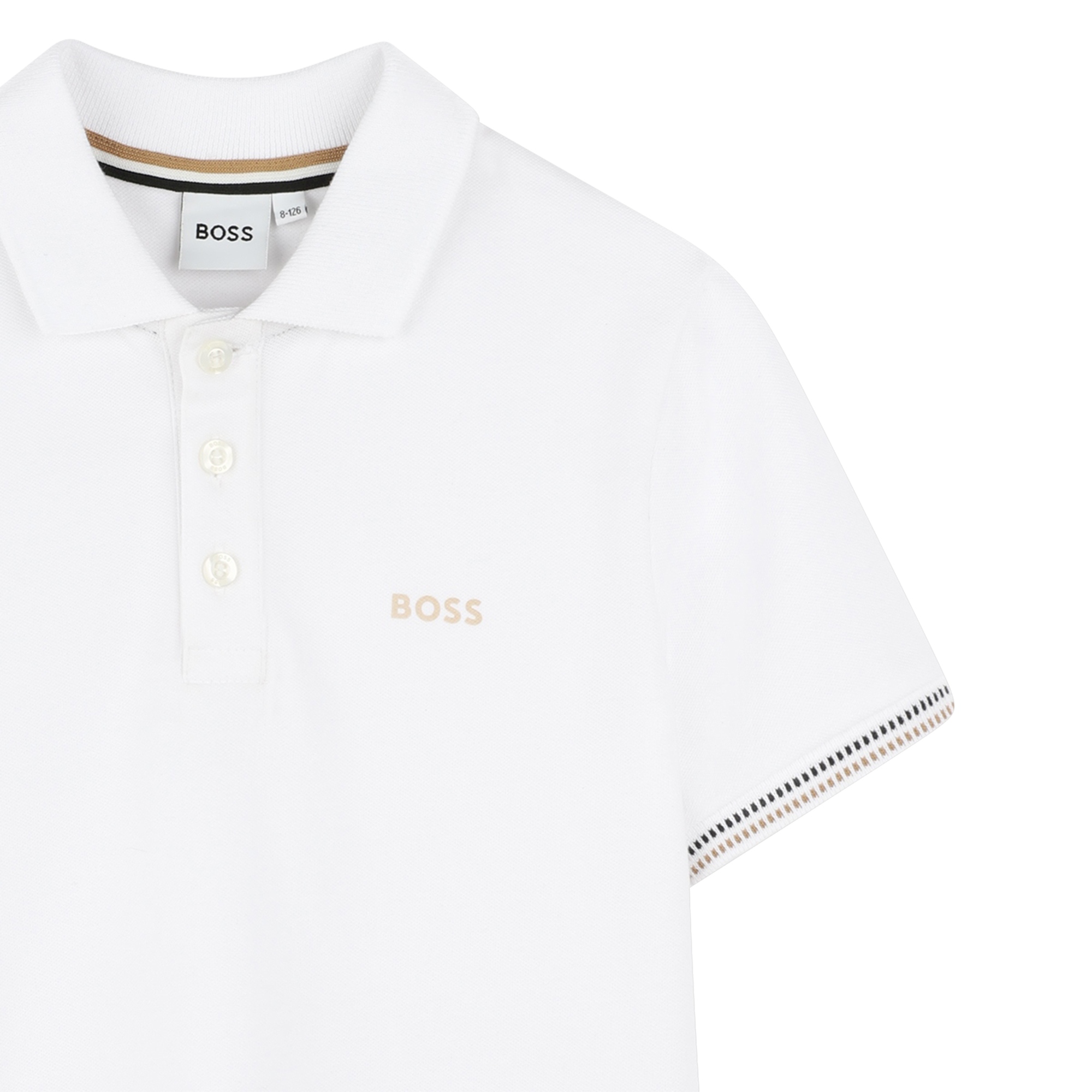 Tricolour-stripe polo shirt BOSS for BOY