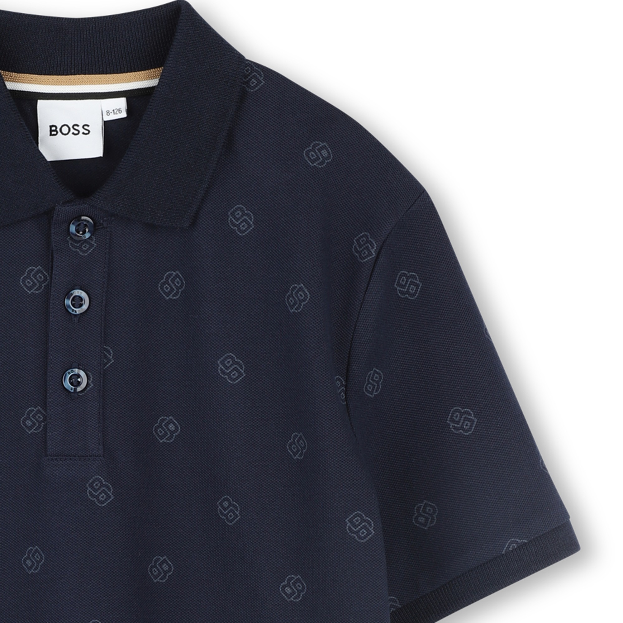 Polo recto estampado BOSS para NIÑO