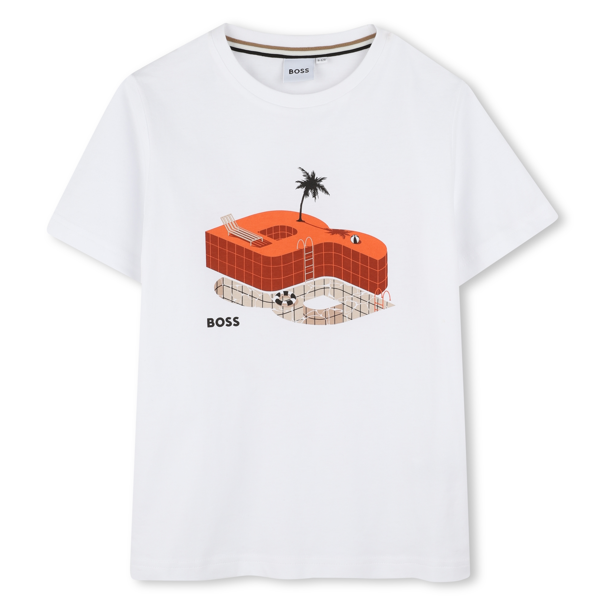 Katoenen T-shirt korte mouwen BOSS Voor