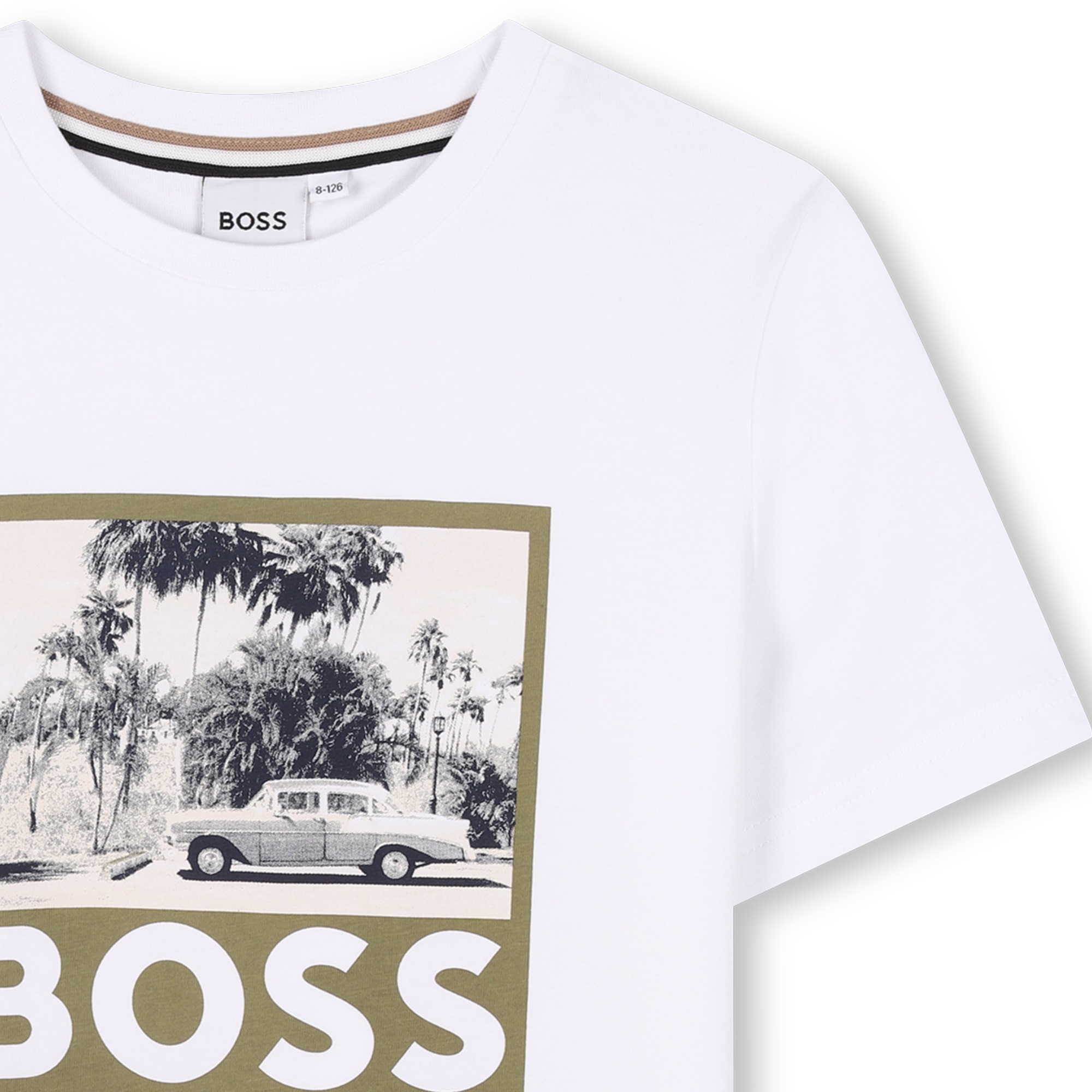 Katoenen T-shirt korte mouwen BOSS Voor