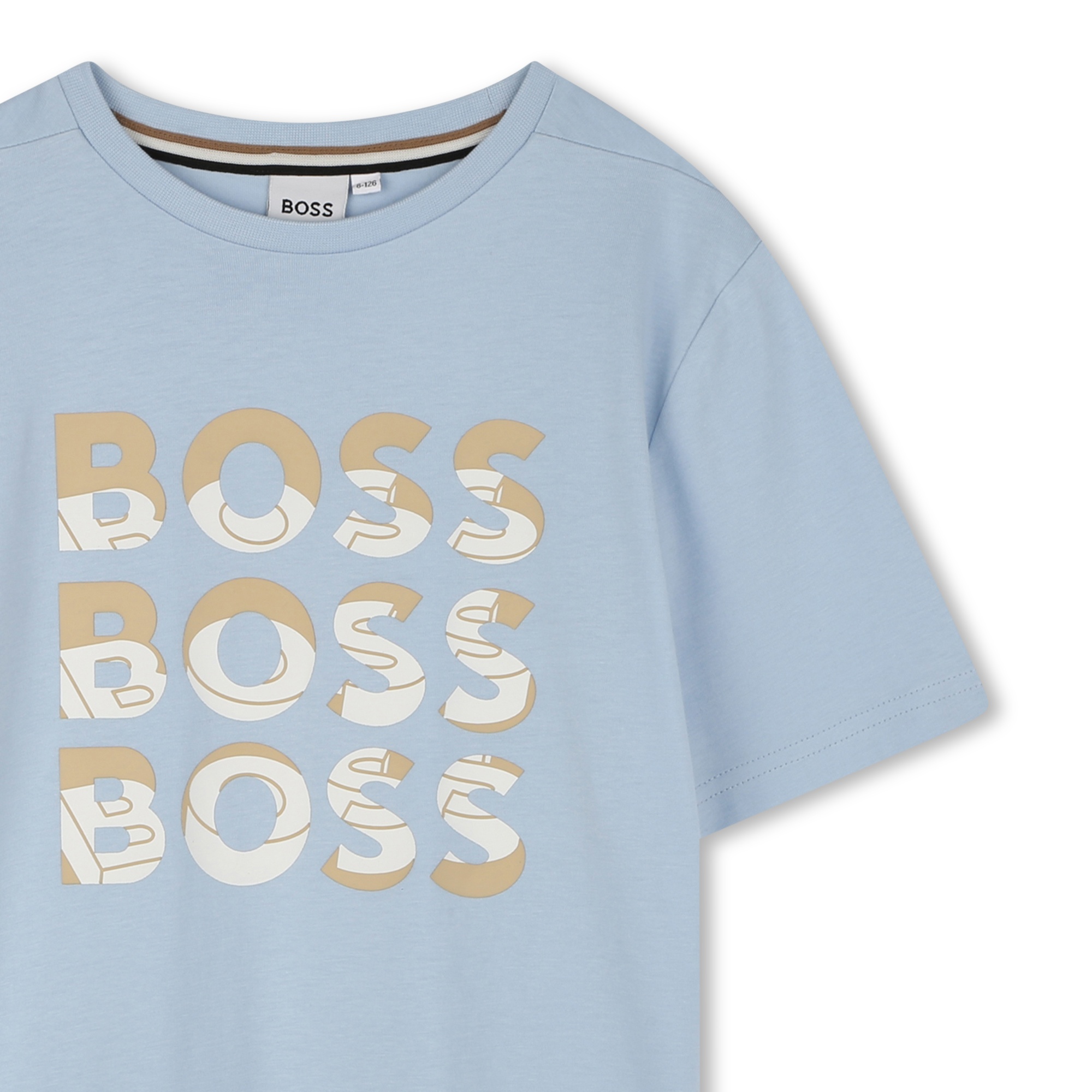 Katoenen T-shirt korte mouwen BOSS Voor