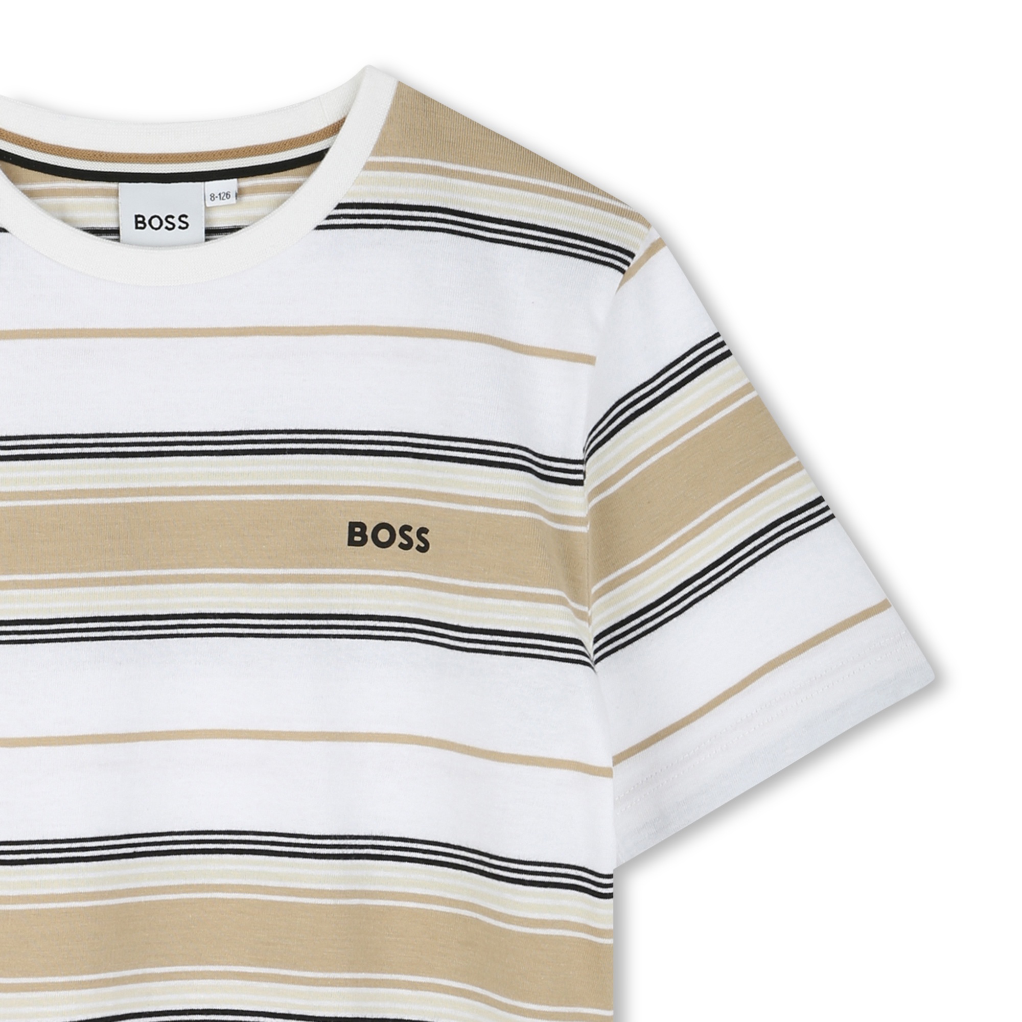 T-shirt di cotone a righe BOSS Per RAGAZZO