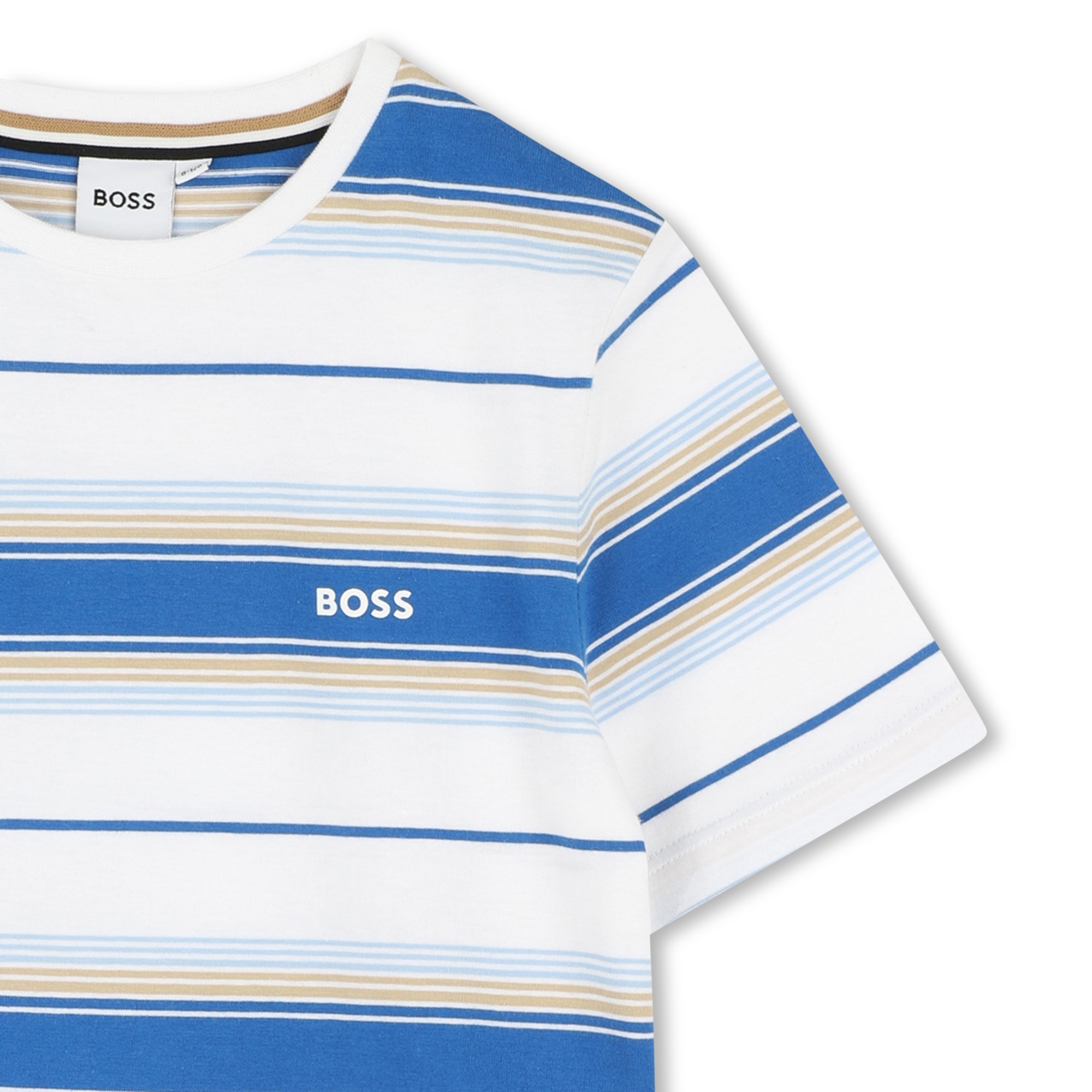 T-shirt di cotone a righe BOSS Per RAGAZZO