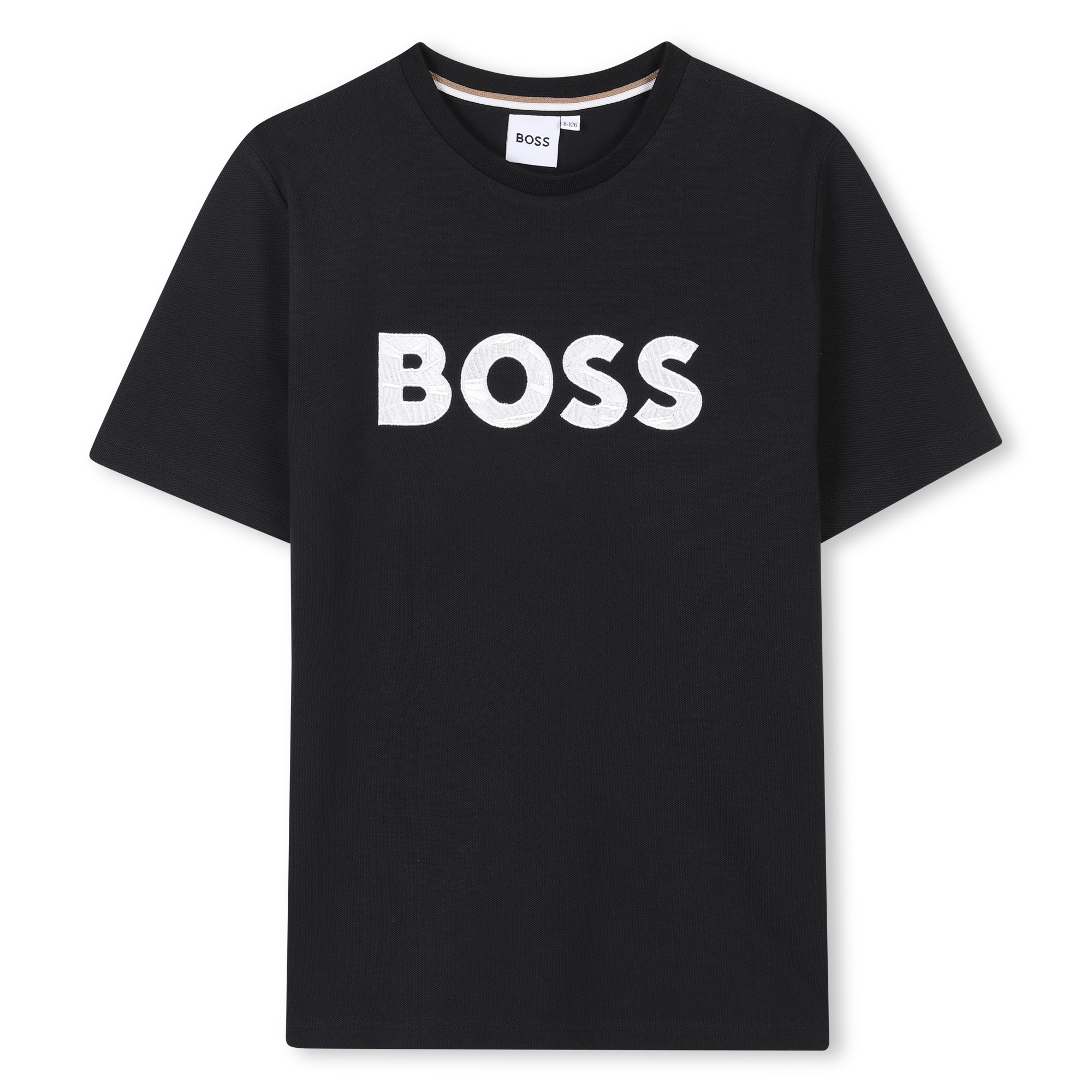 Camiseta de algodón bordada BOSS para NIÑO