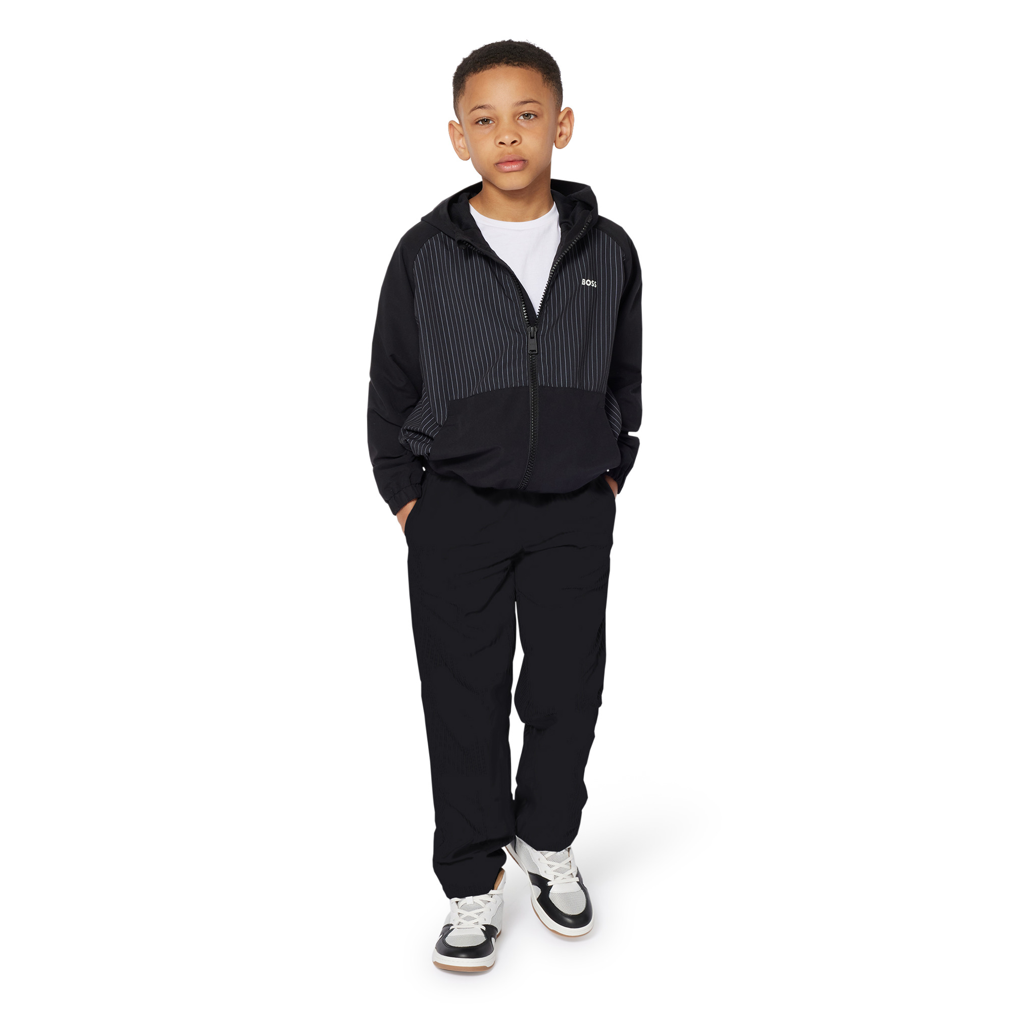 Zip-up hooded windbreaker BOSS for BOY