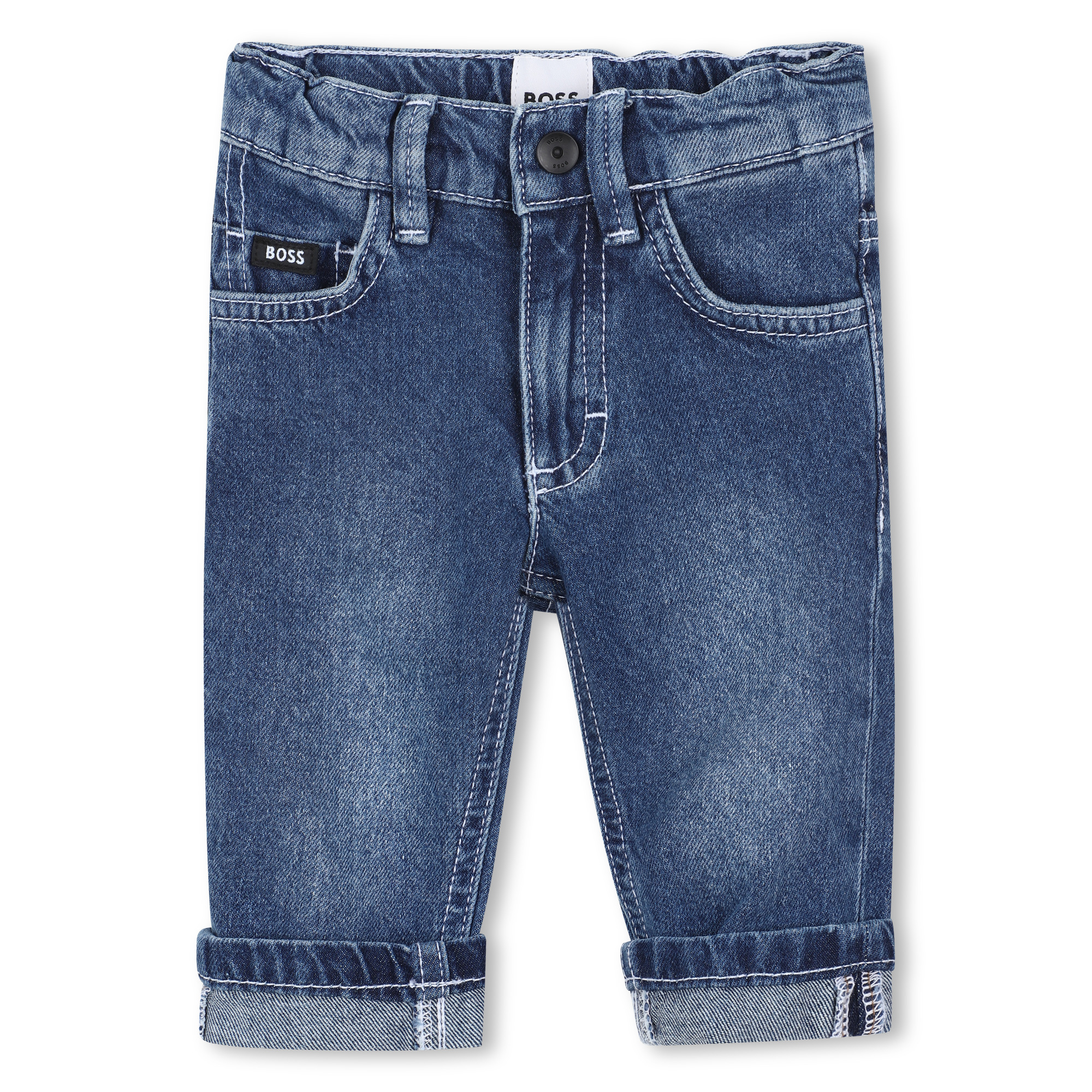 Katoenen 5-pocket-jeans BOSS Voor