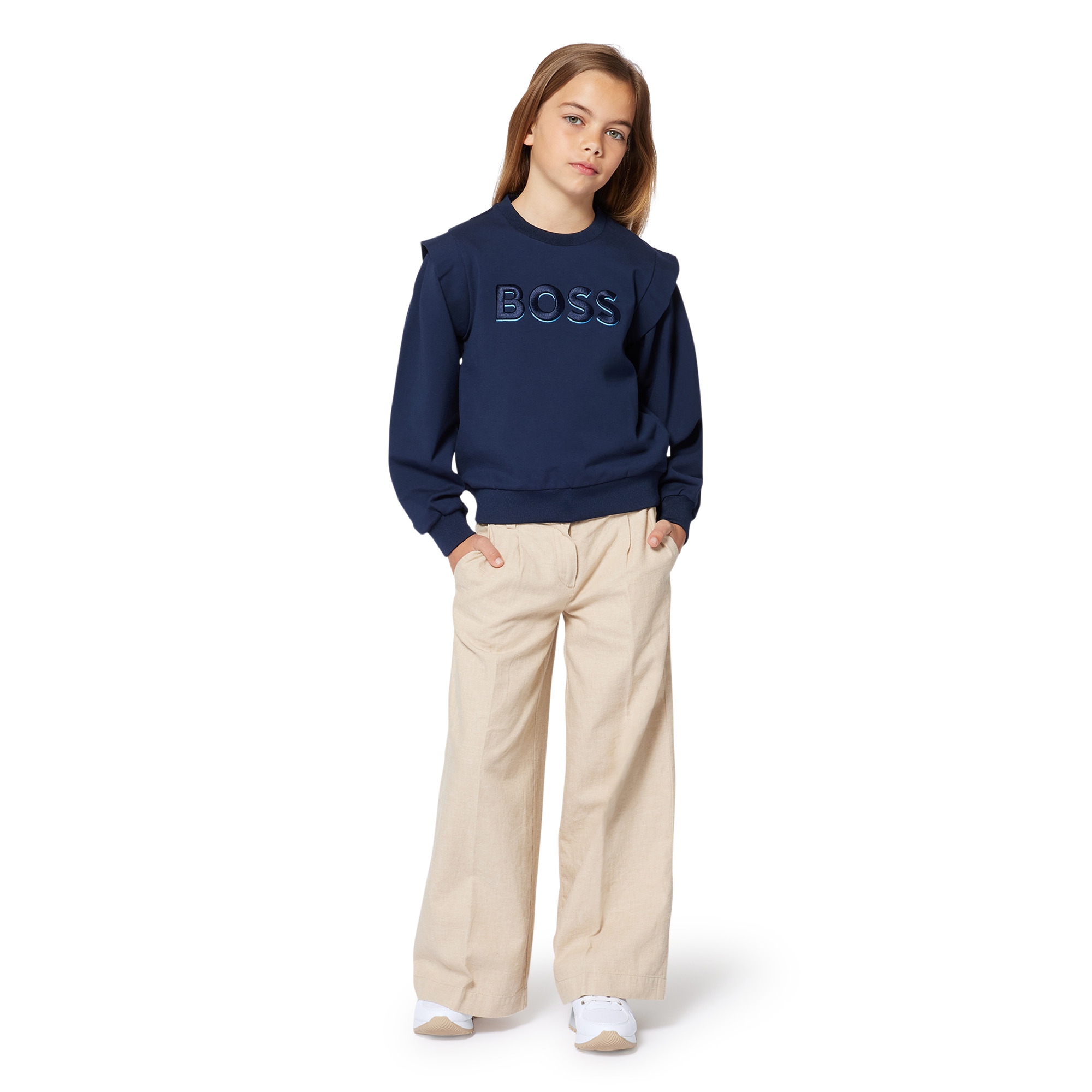 Pantaloni di lino e cotone BOSS Per BAMBINA