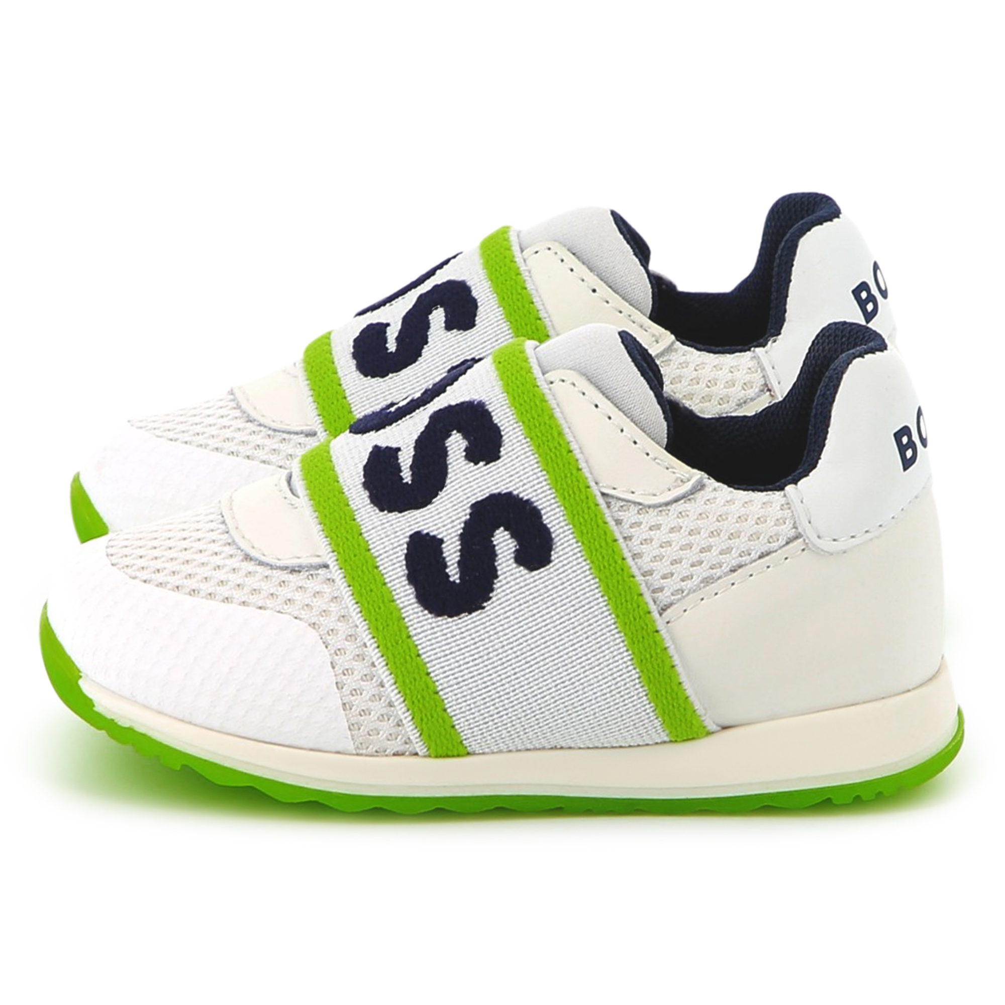 Sneakers met leer en visnet BOSS Voor