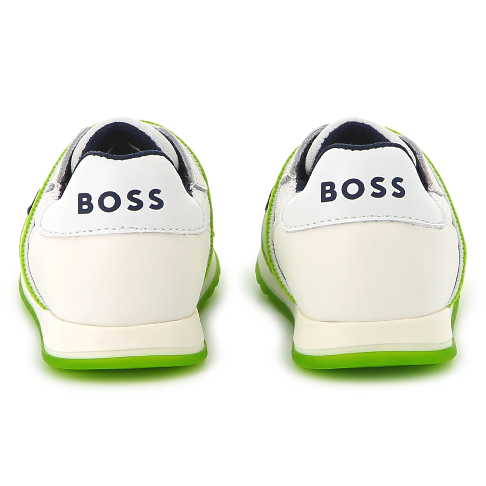 Sneakers met leer en visnet BOSS Voor