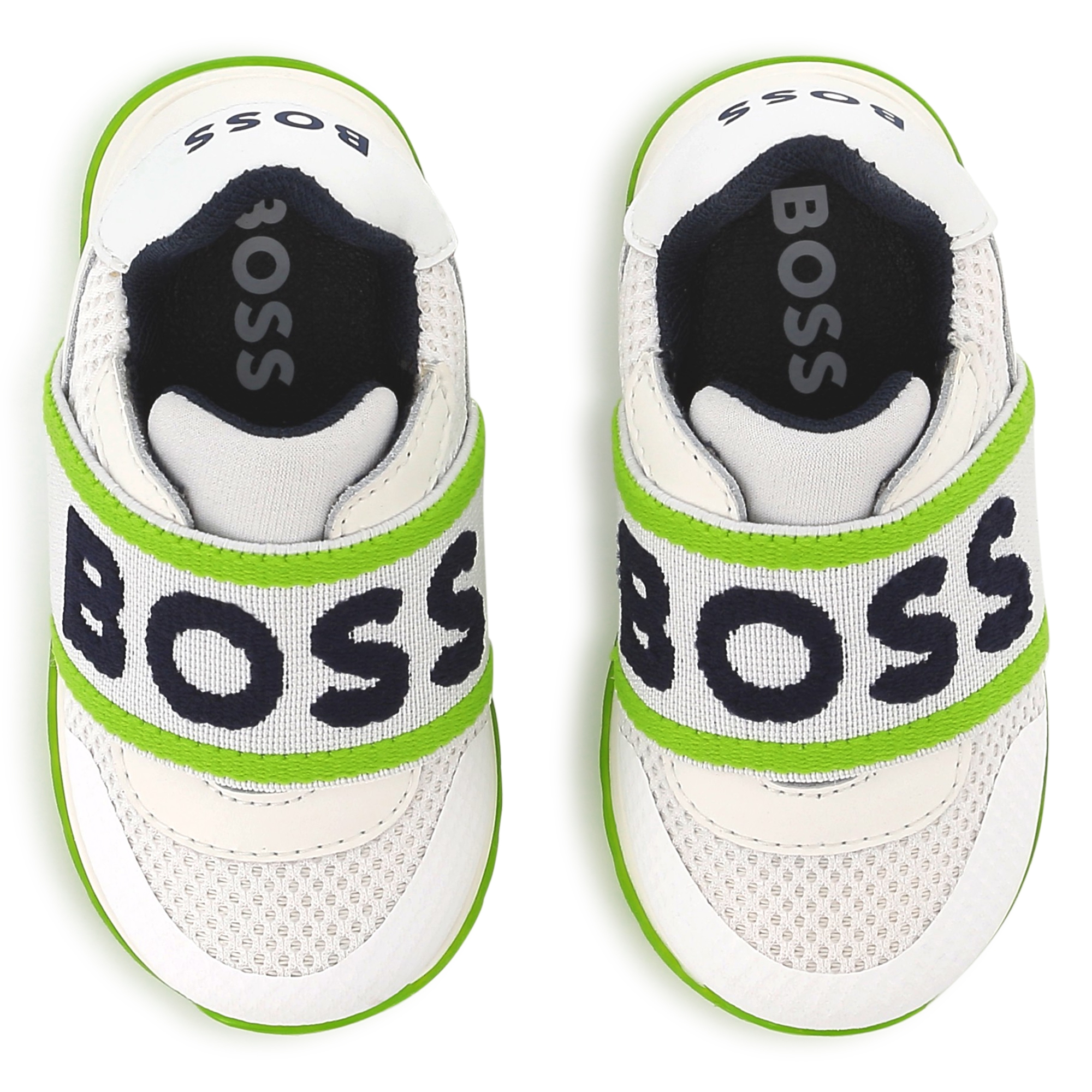 Sneakers met leer en visnet BOSS Voor