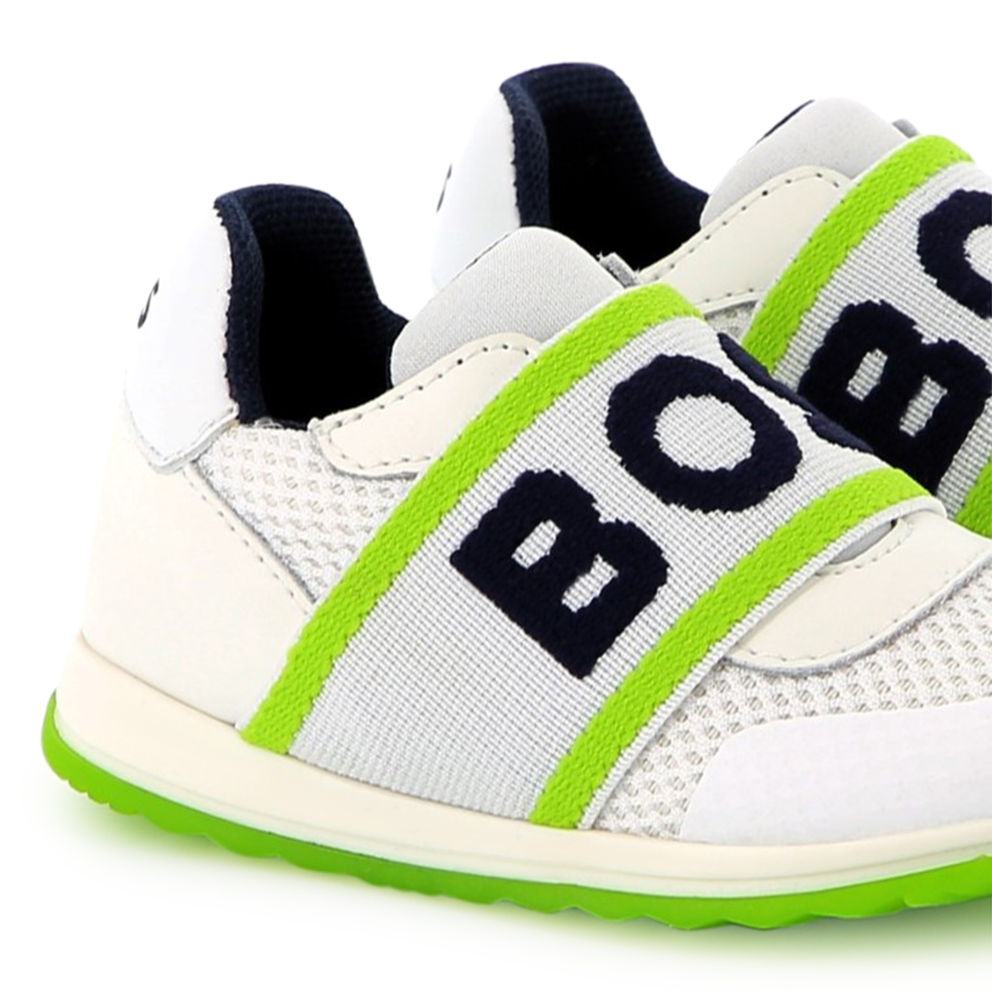 Sneakers met leer en visnet BOSS Voor