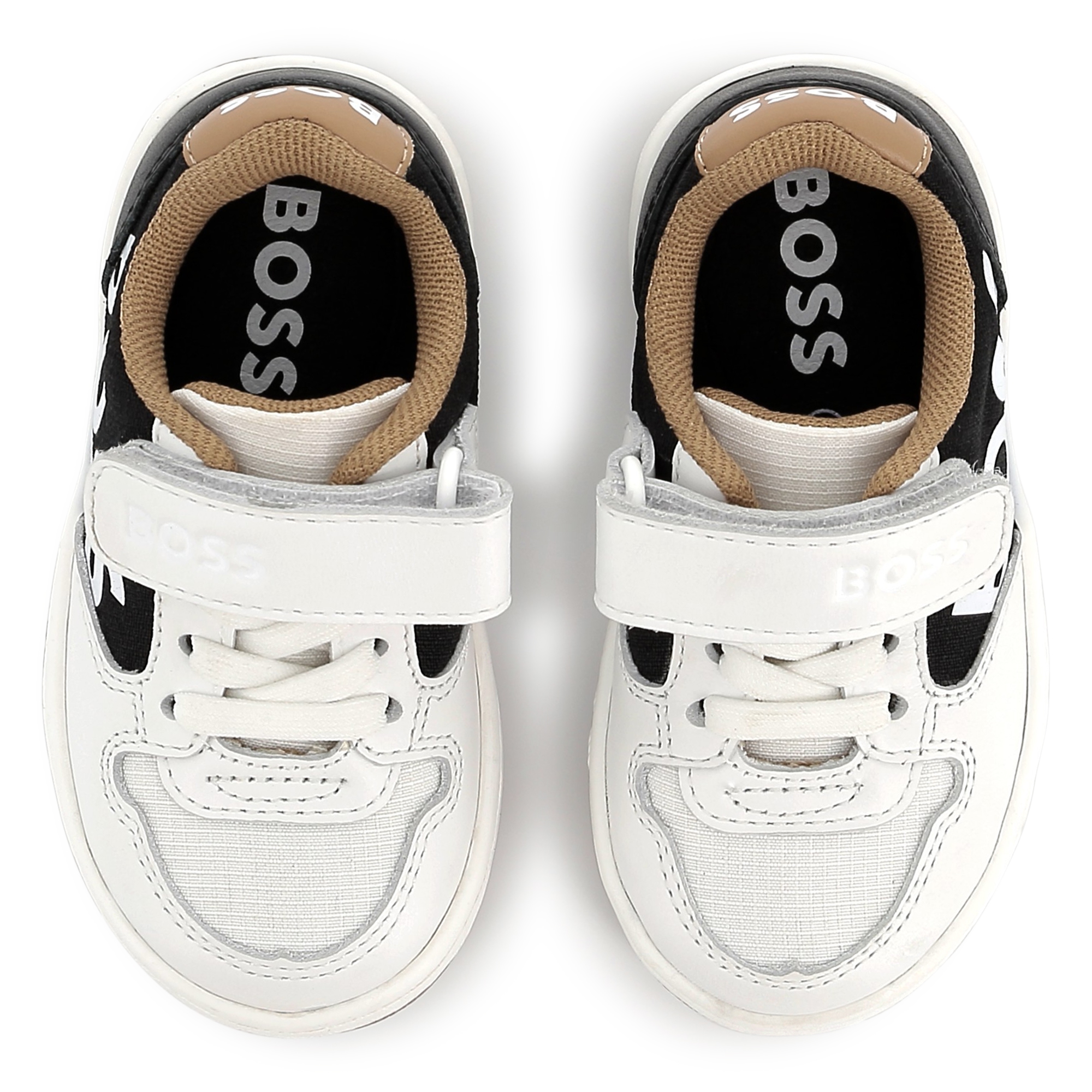 Sneakers pelle velcro e lacci BOSS Per RAGAZZO