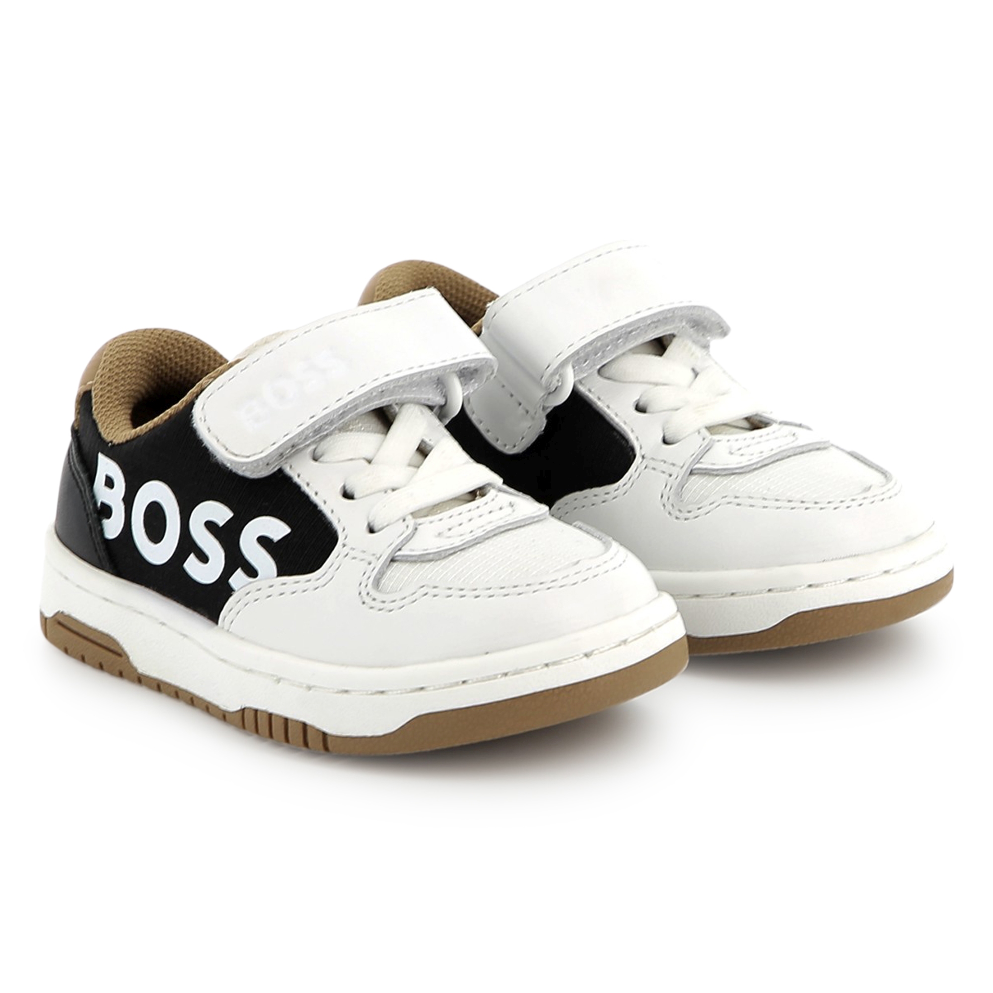 Baskets en cuir scratch lacets BOSS pour GARCON