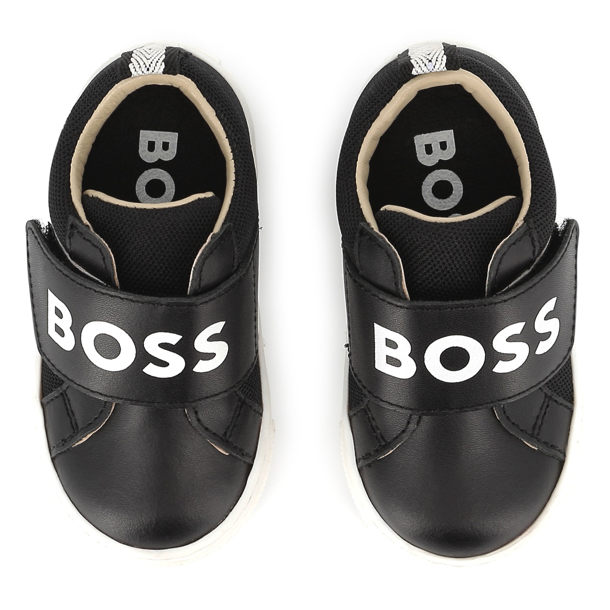 Leather hook-and-loop trainers BOSS for BOY