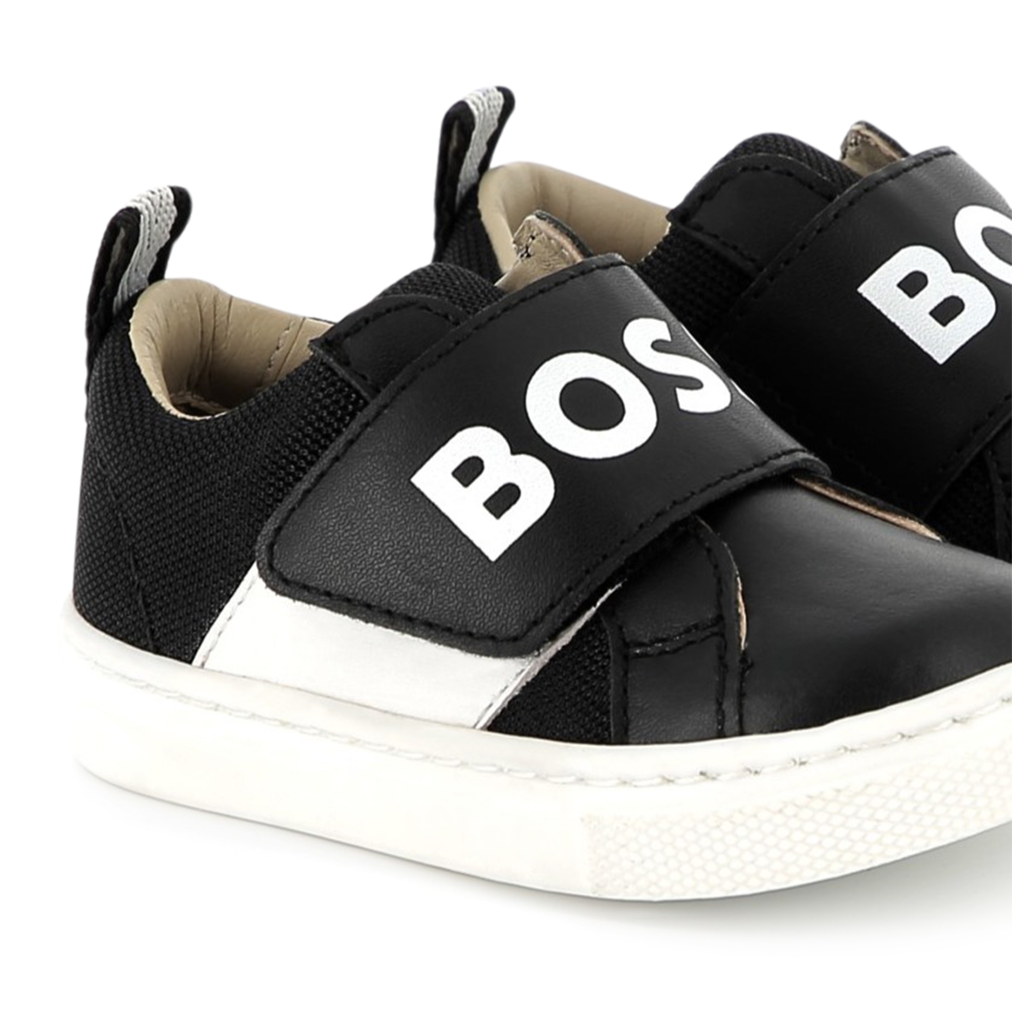 Leather hook-and-loop trainers BOSS for BOY