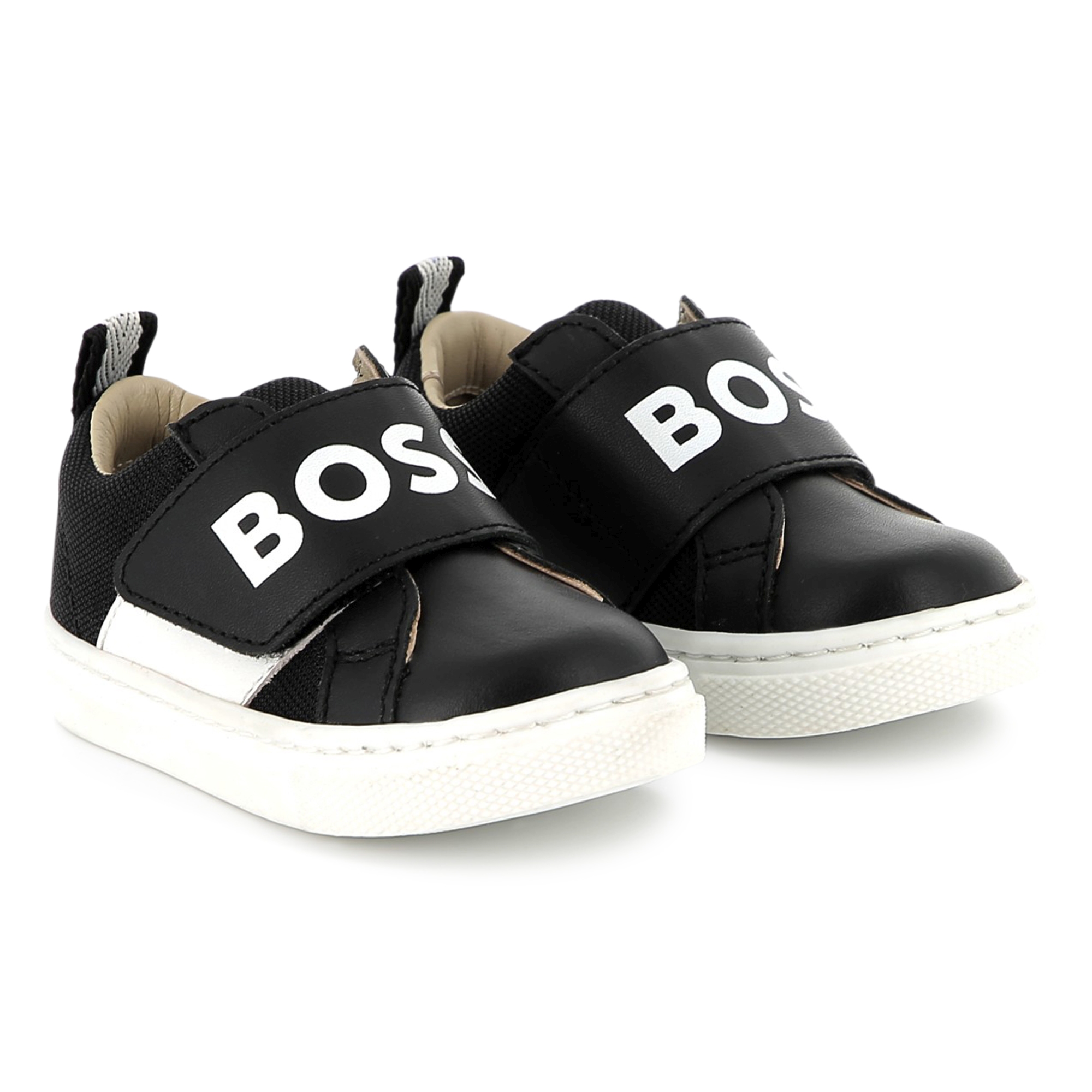 Leather hook-and-loop trainers BOSS for BOY