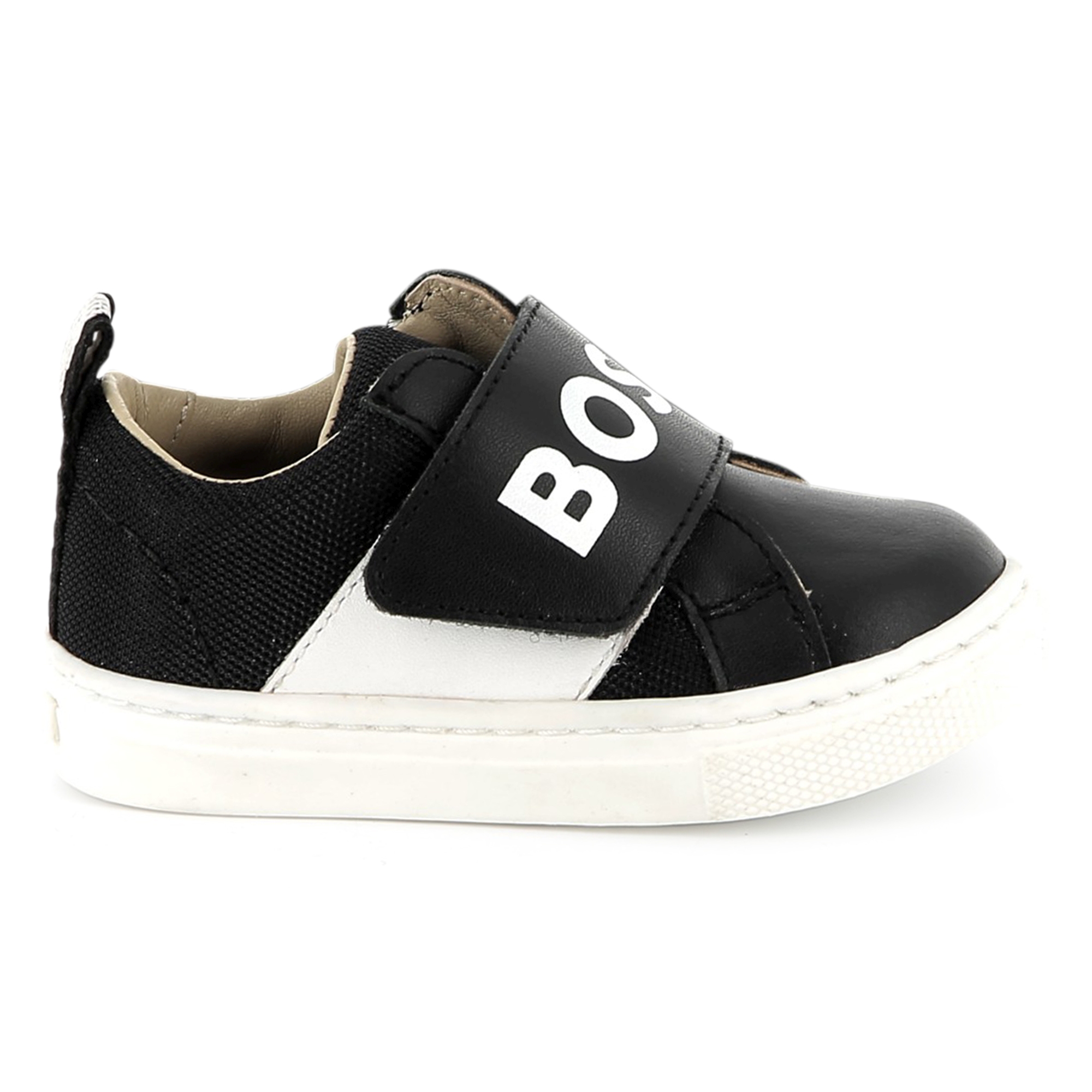 Leather hook-and-loop trainers BOSS for BOY