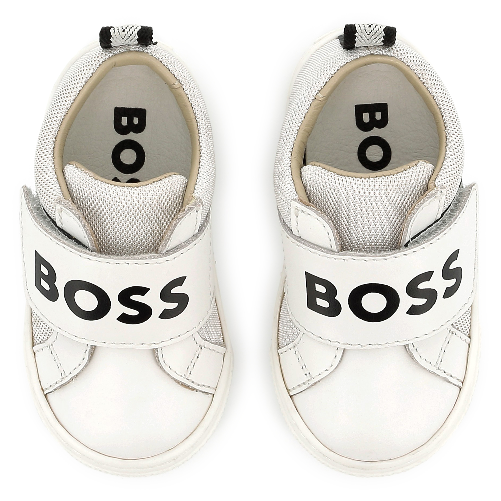 Leather hook-and-loop trainers BOSS for BOY