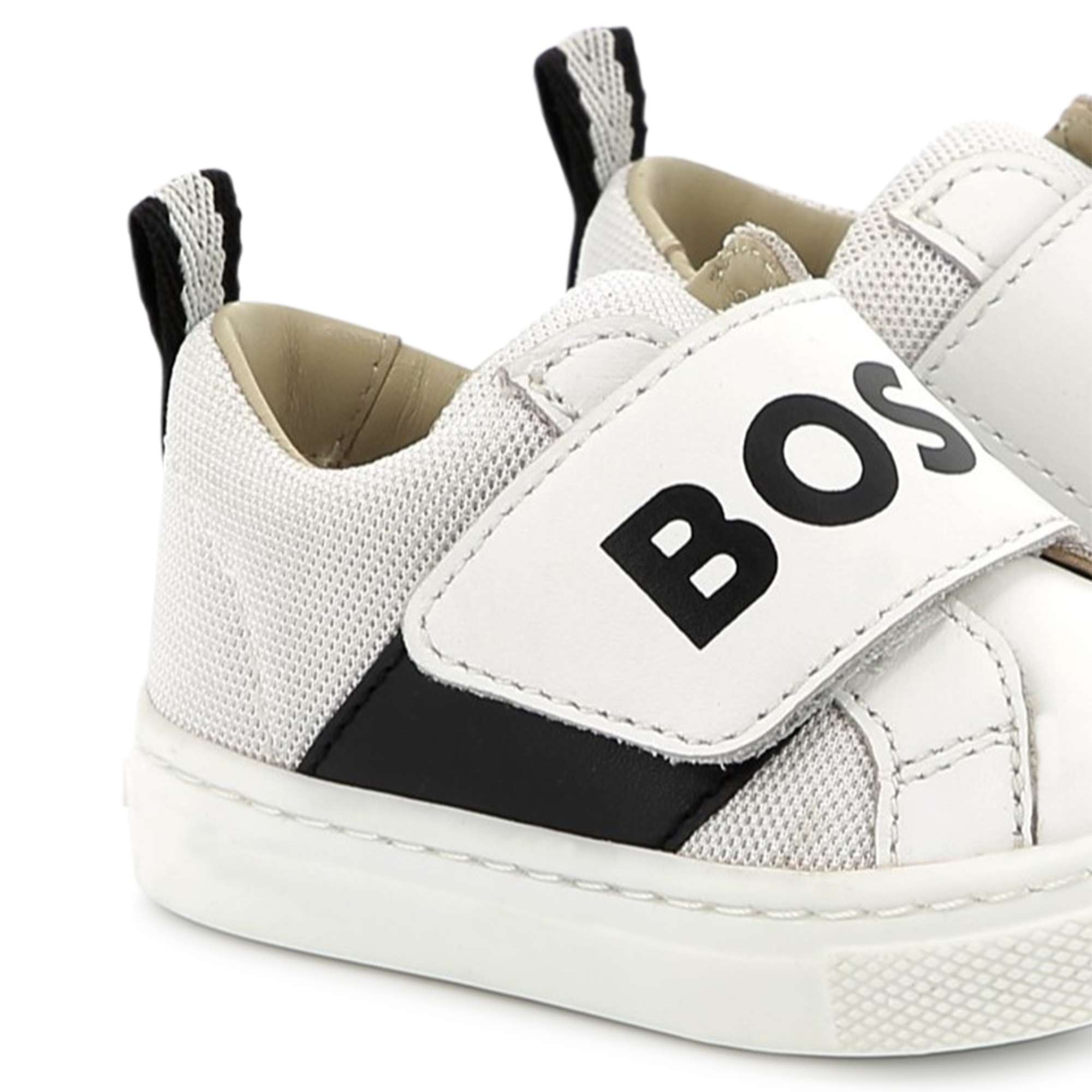 Leather hook-and-loop trainers BOSS for BOY