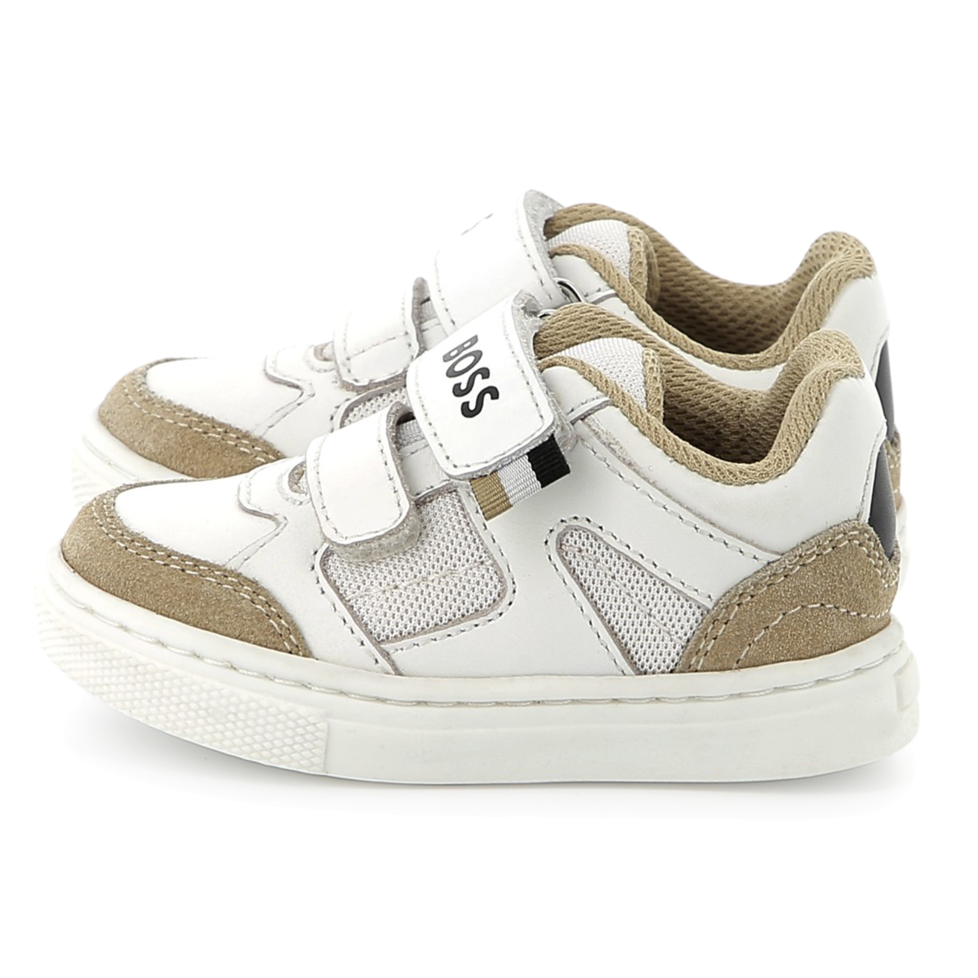 Leather hook-and-loop trainers BOSS for BOY