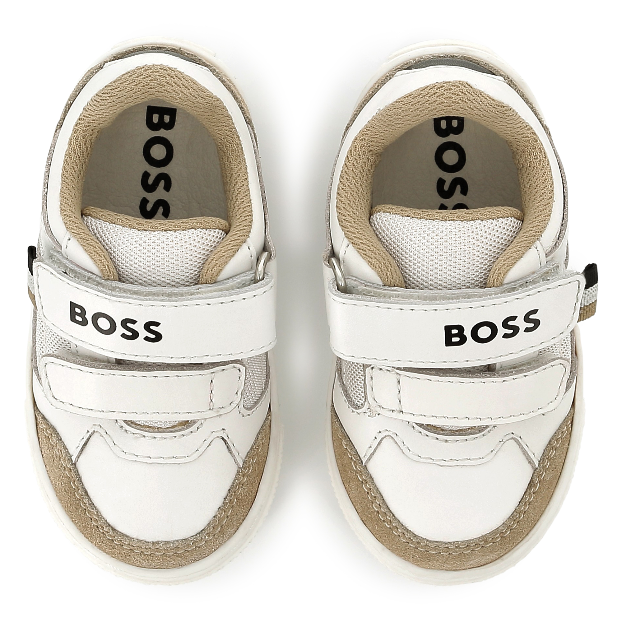 Sneakers in pelle con velcro BOSS Per RAGAZZO