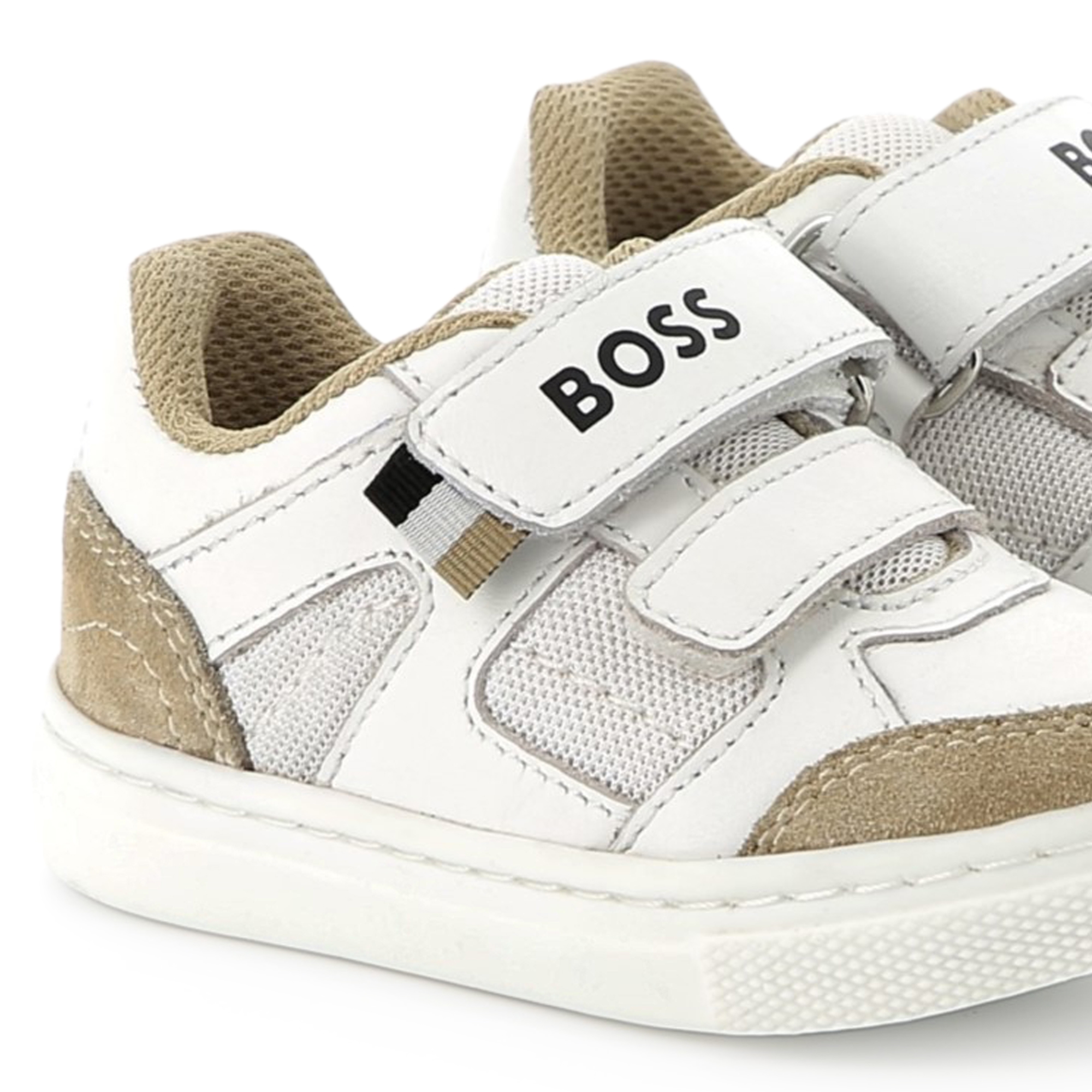 Leather hook-and-loop trainers BOSS for BOY