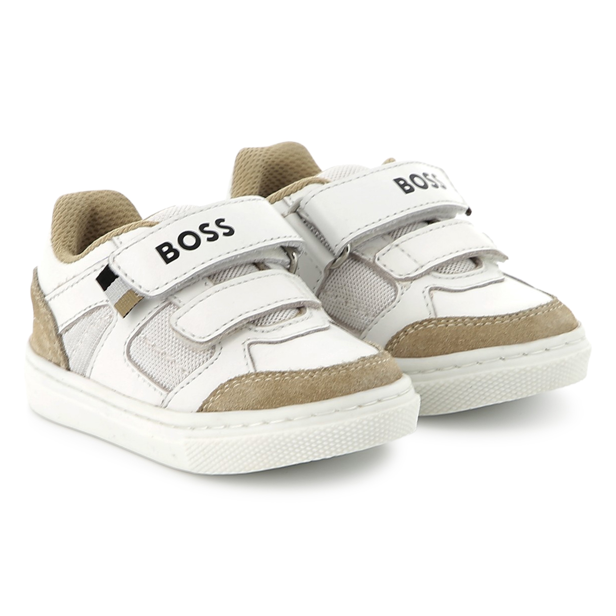 Leather hook-and-loop trainers BOSS for BOY