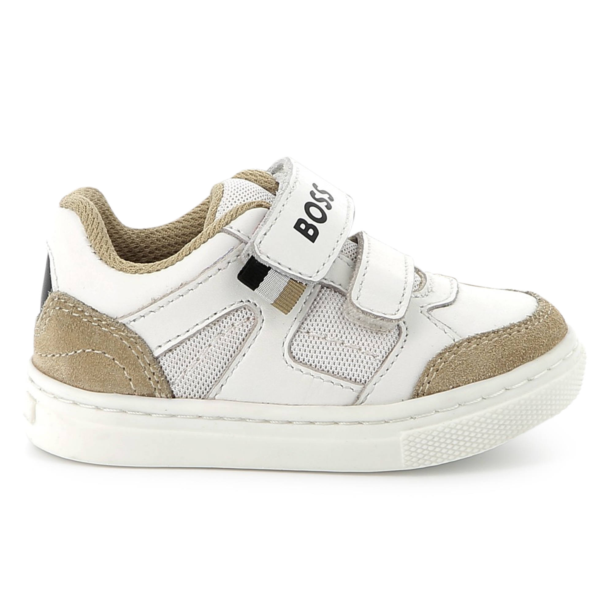 Leather hook-and-loop trainers BOSS for BOY