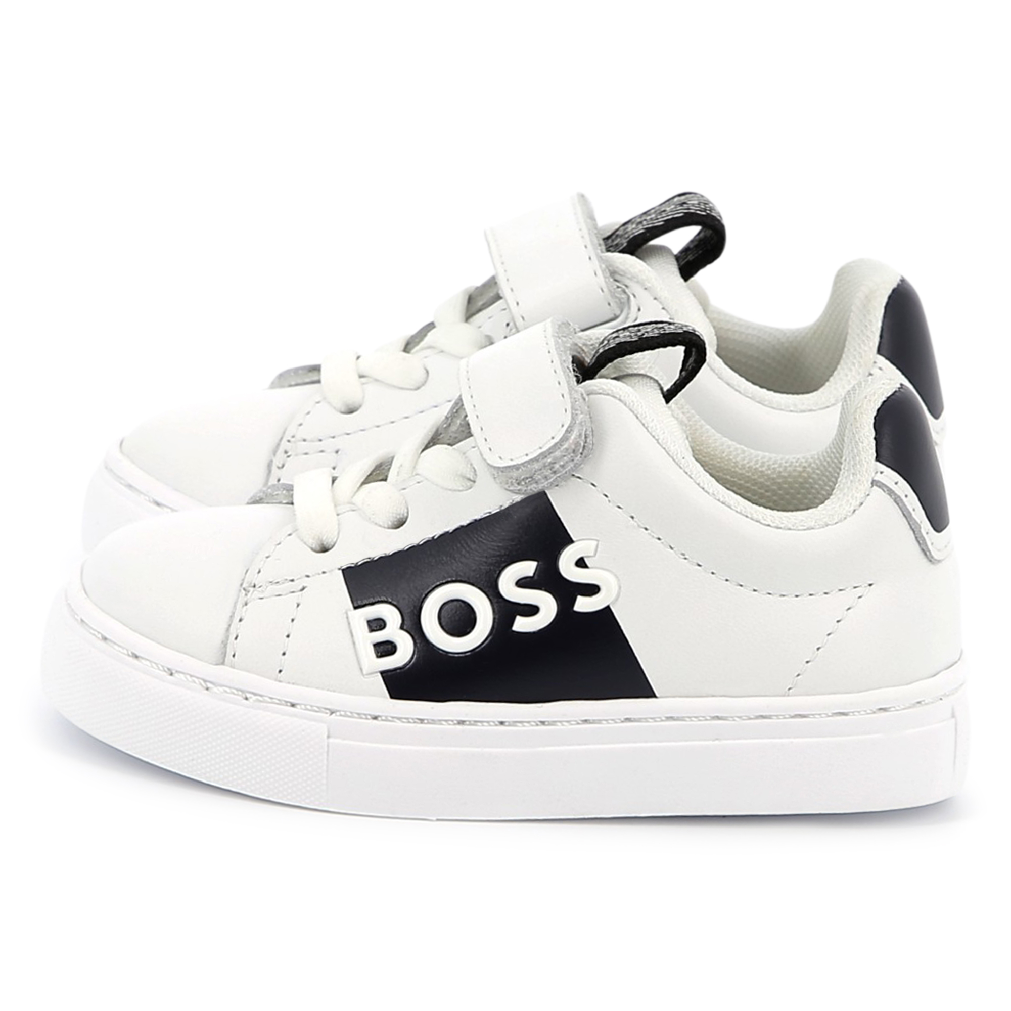 Leren sneakers in twee kleuren BOSS Voor